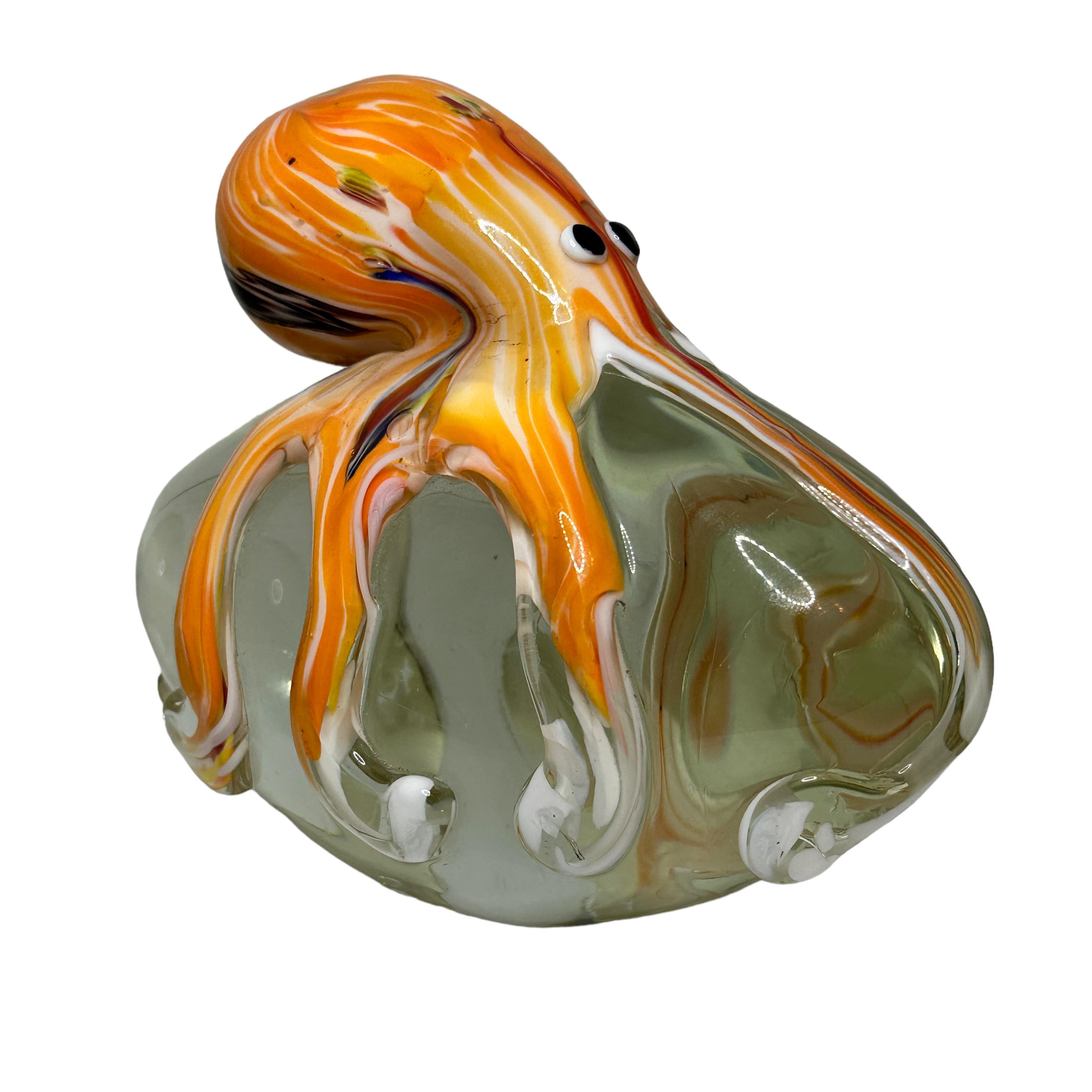 Hand-Crafted Gorgeous Murano Italian Art Glass Giant Octopus Paperweight, Italy, 1980s