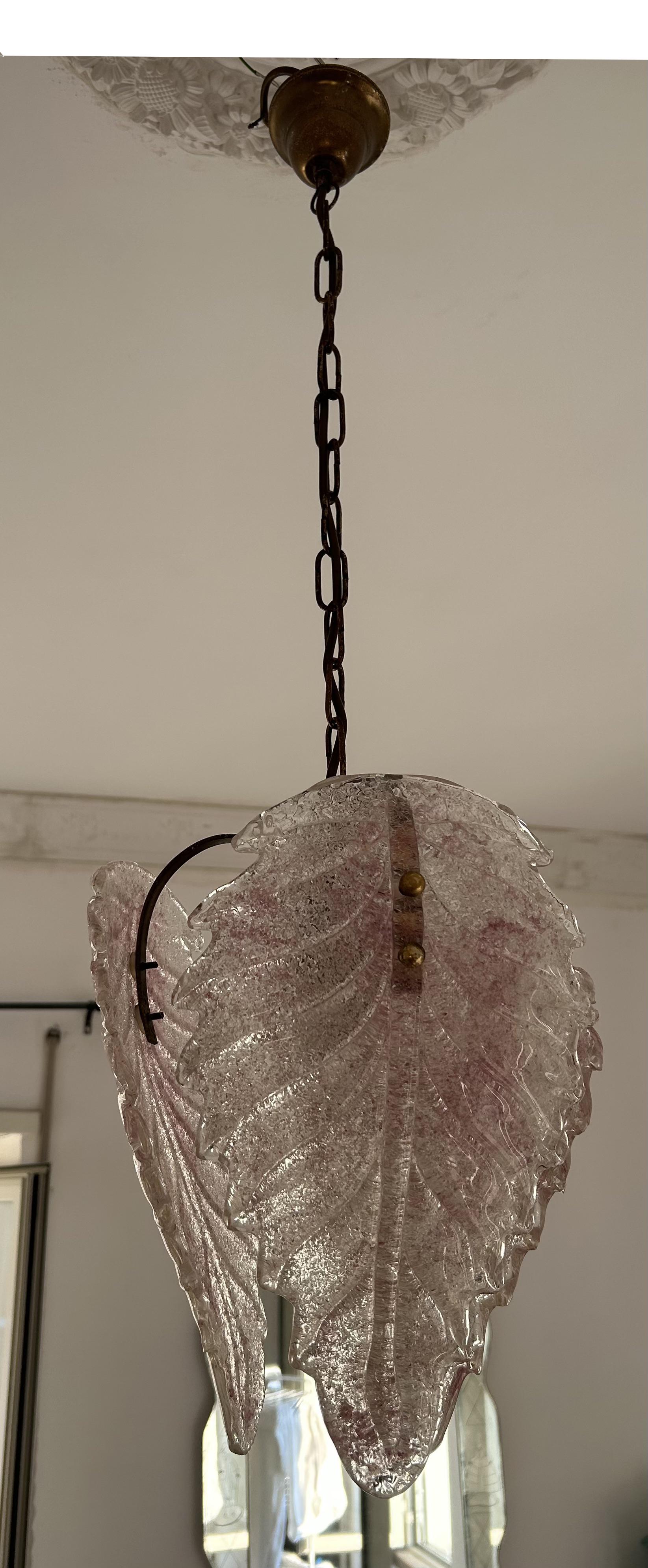 Hand-Crafted Gorgeous Murano Rose Bud Chandelier, 1980's For Sale
