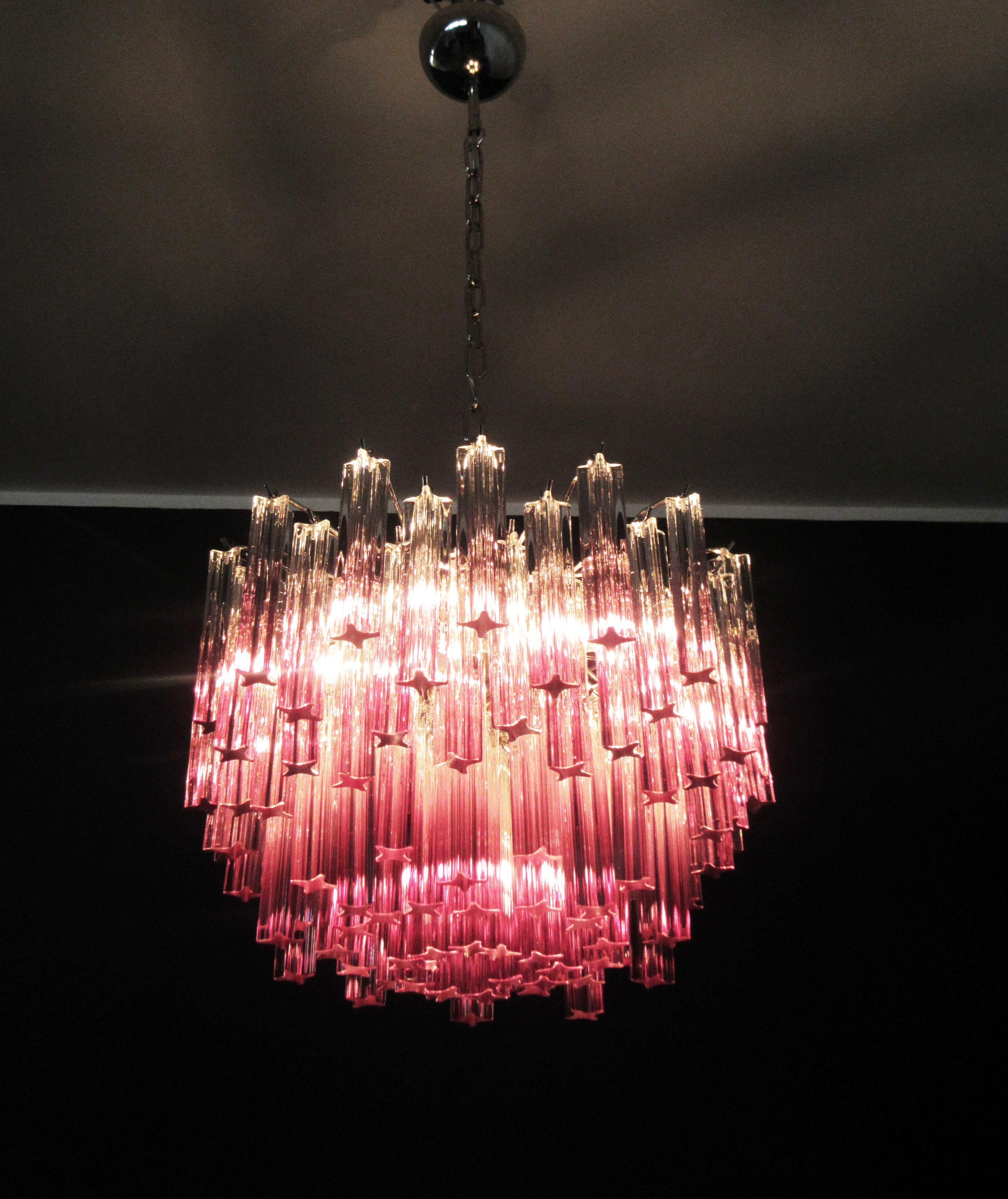 Gorgeous Murano Vintage Chandelier, 107 Quadriedri Amethyst Shade For Sale 3