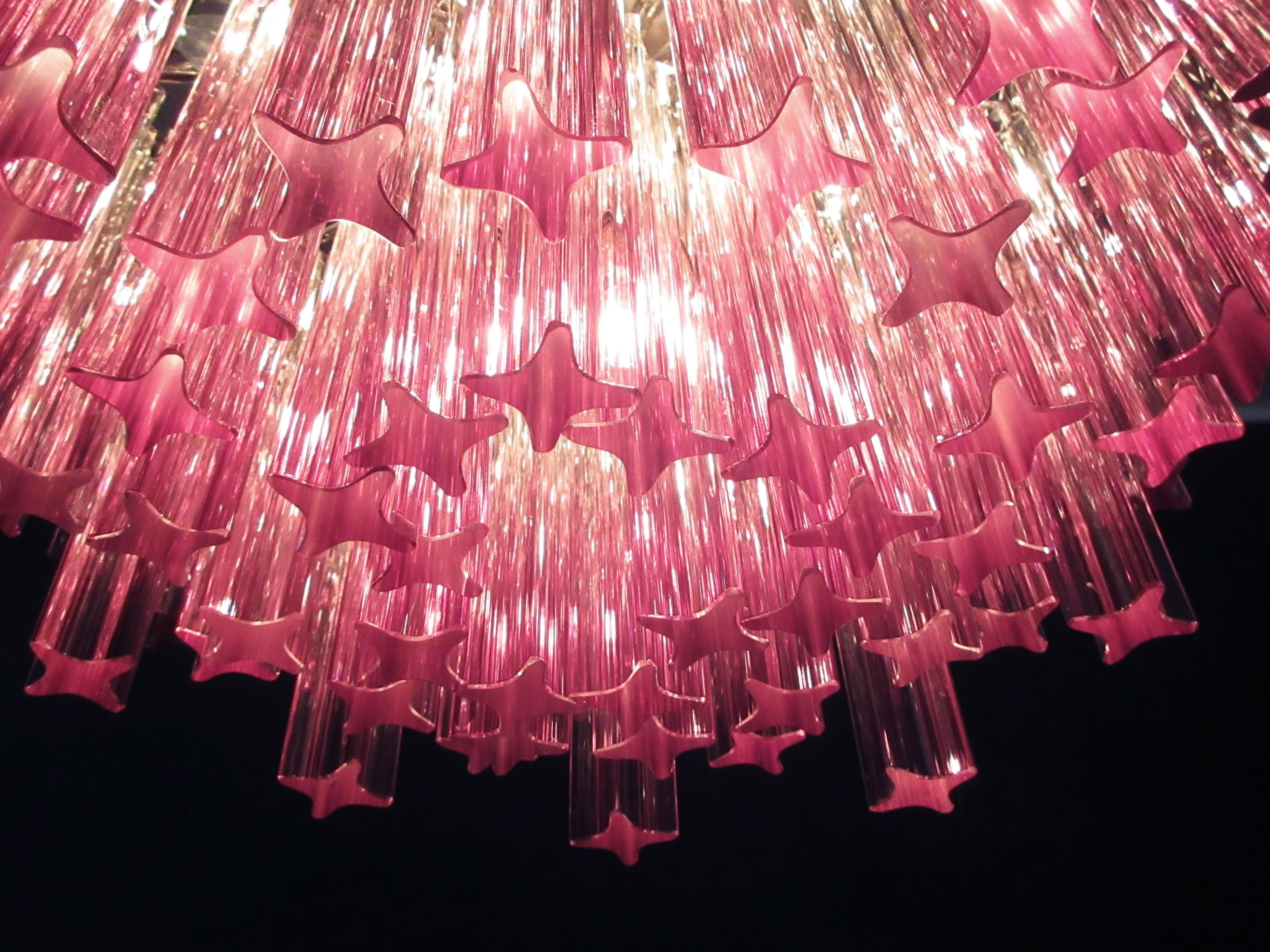 Superbe lustre vintage de Murano, abat-jour en améthyste Quadriedri 107 Bon état - En vente à Gaiarine Frazione Francenigo (TV), IT