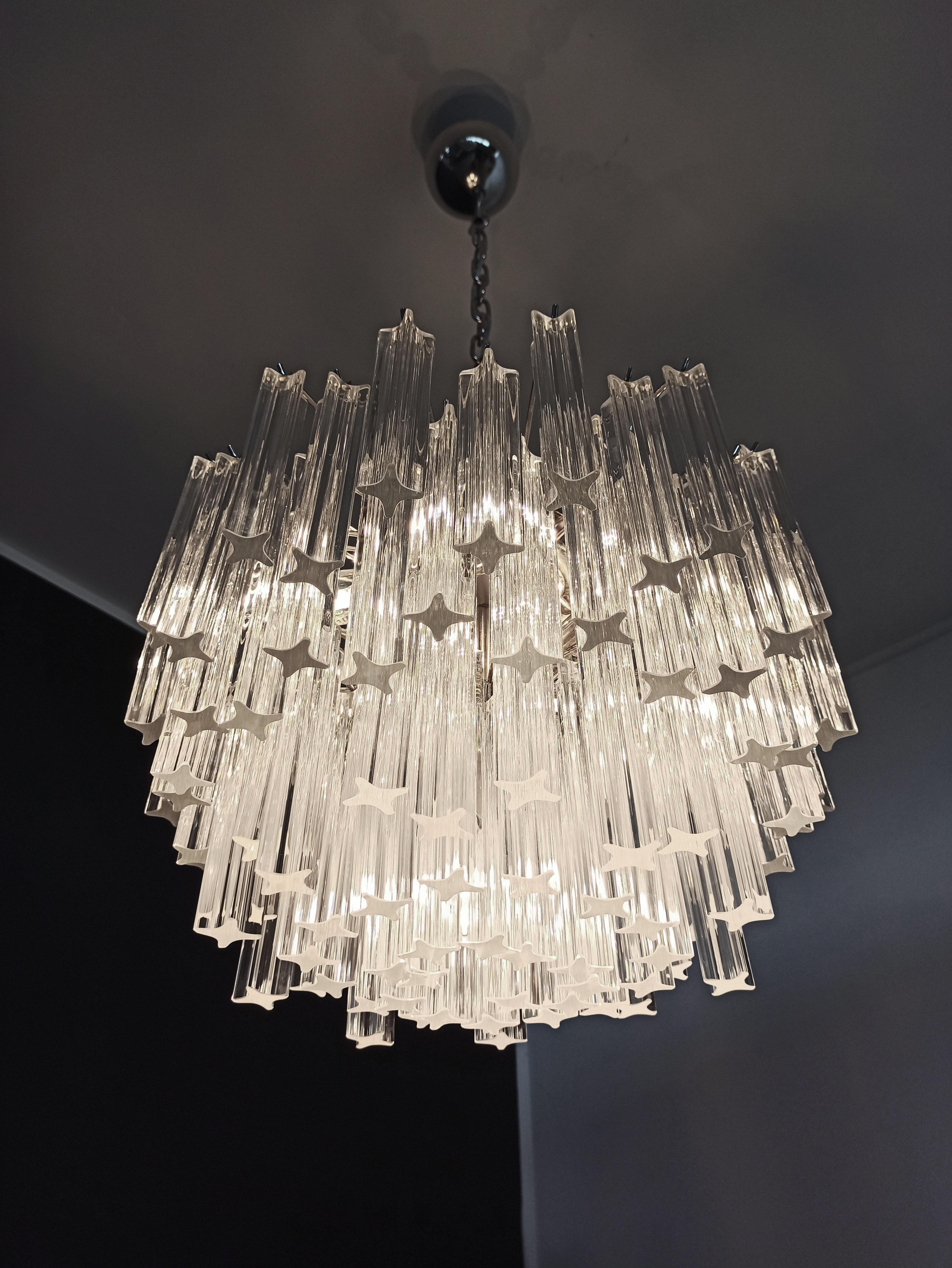 Gorgeous Murano Vintage Chandelier, 107 Quadriedri For Sale 6