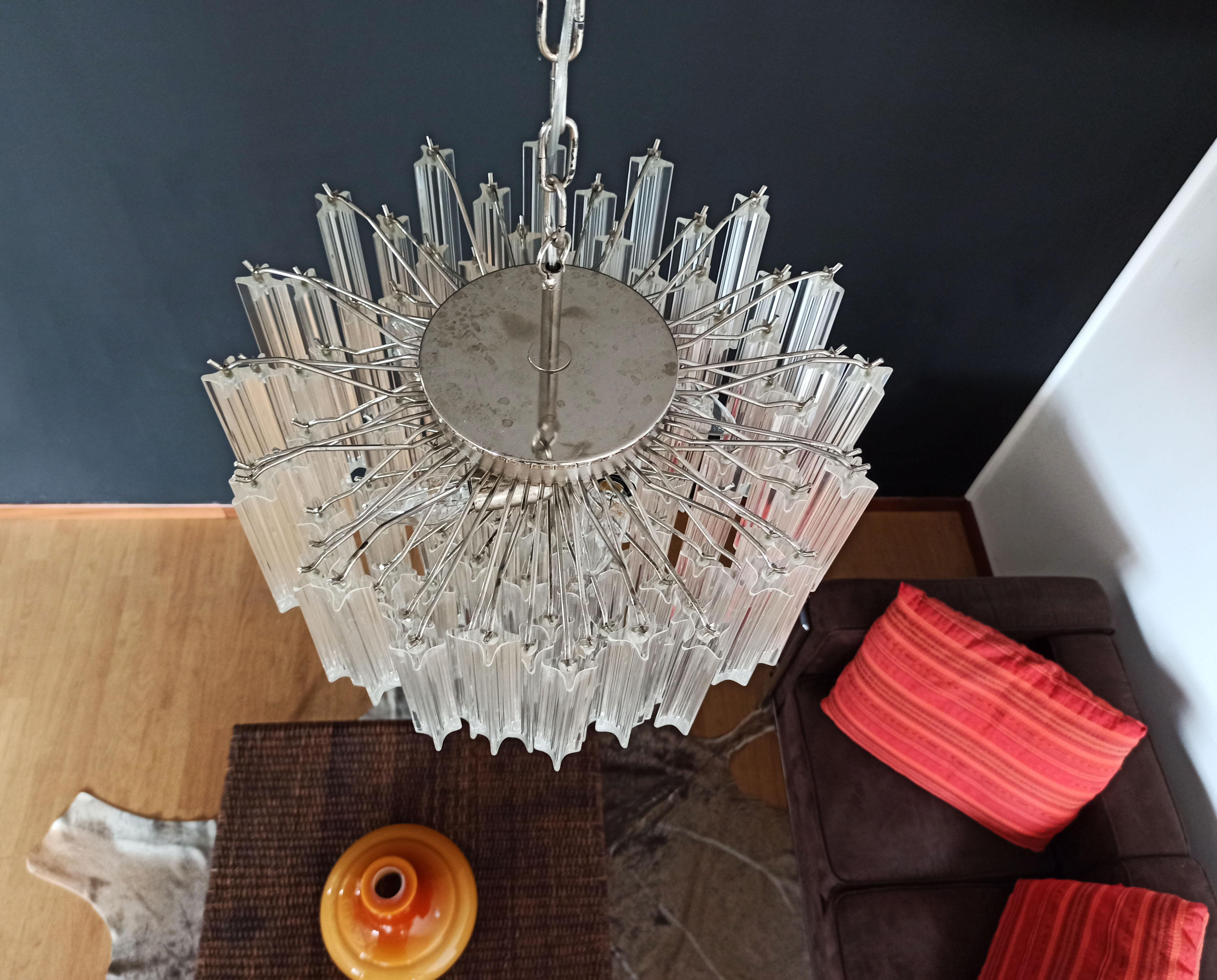 Gorgeous Murano Vintage Chandelier, 107 Quadriedri In Good Condition For Sale In Gaiarine Frazione Francenigo (TV), IT