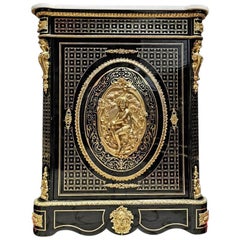 Gorgeous Napoleon III Boulle Marquetry Cabinet Signed D.A., France, 19th Century
