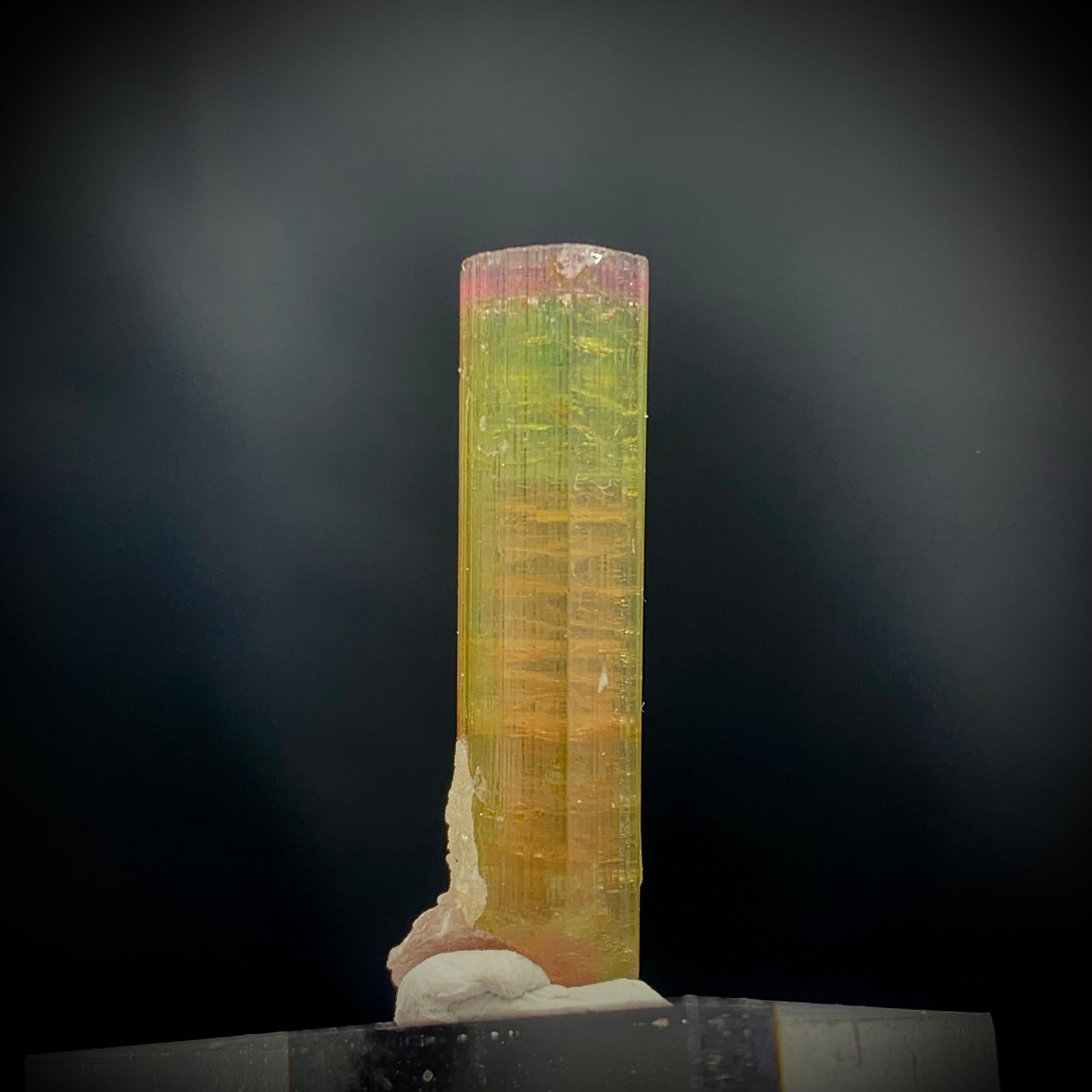 Crystal Gorgeous Natural 5.25 Gram Tri Color Tourmaline Specimen with Mica For Sale
