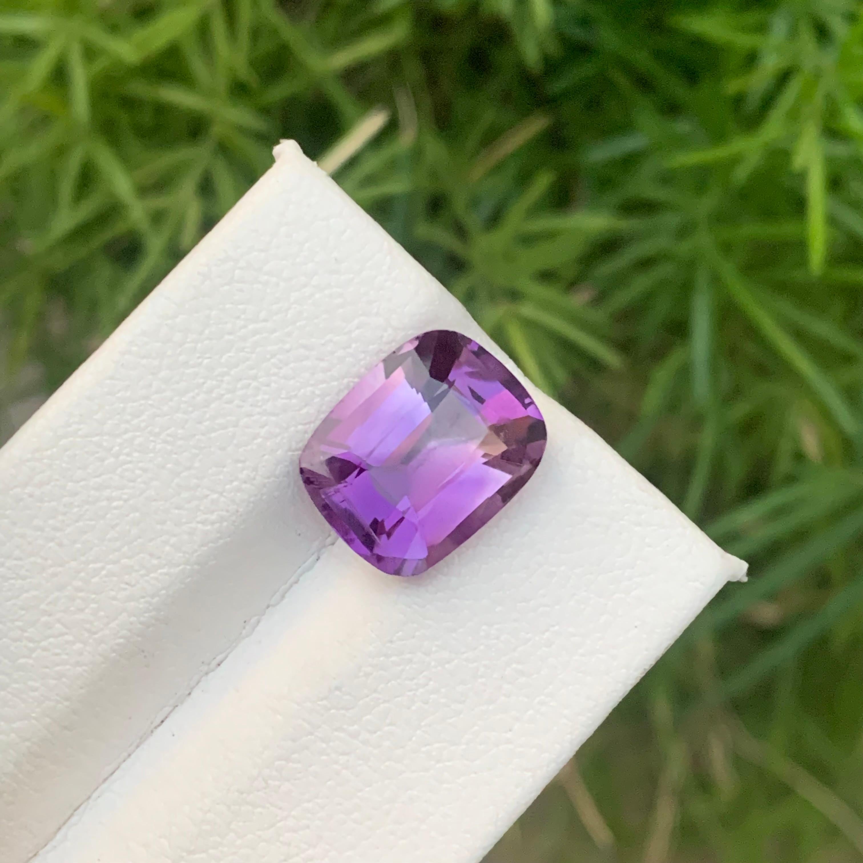 Gorgeous Natural 5.50 Carat Loose Purple Amethyst Cushion Shape From Brazil 5