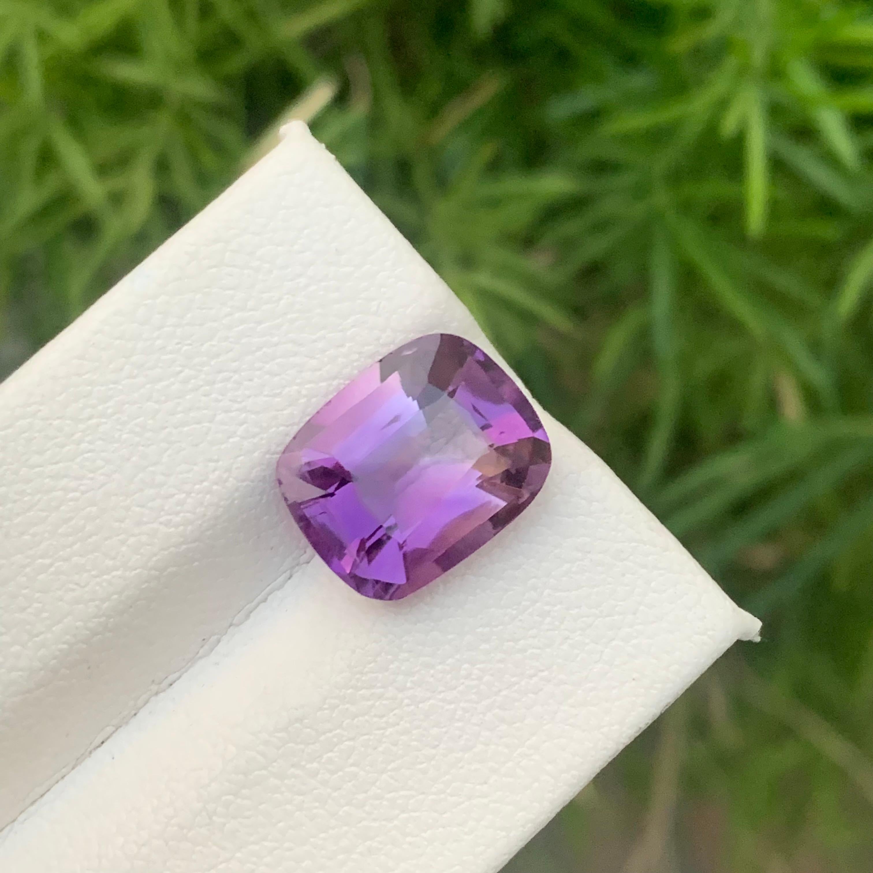 Arts and Crafts Gorgeous Natural 5.50 Carat Loose Purple Amethyst Cushion Shape From Brazil