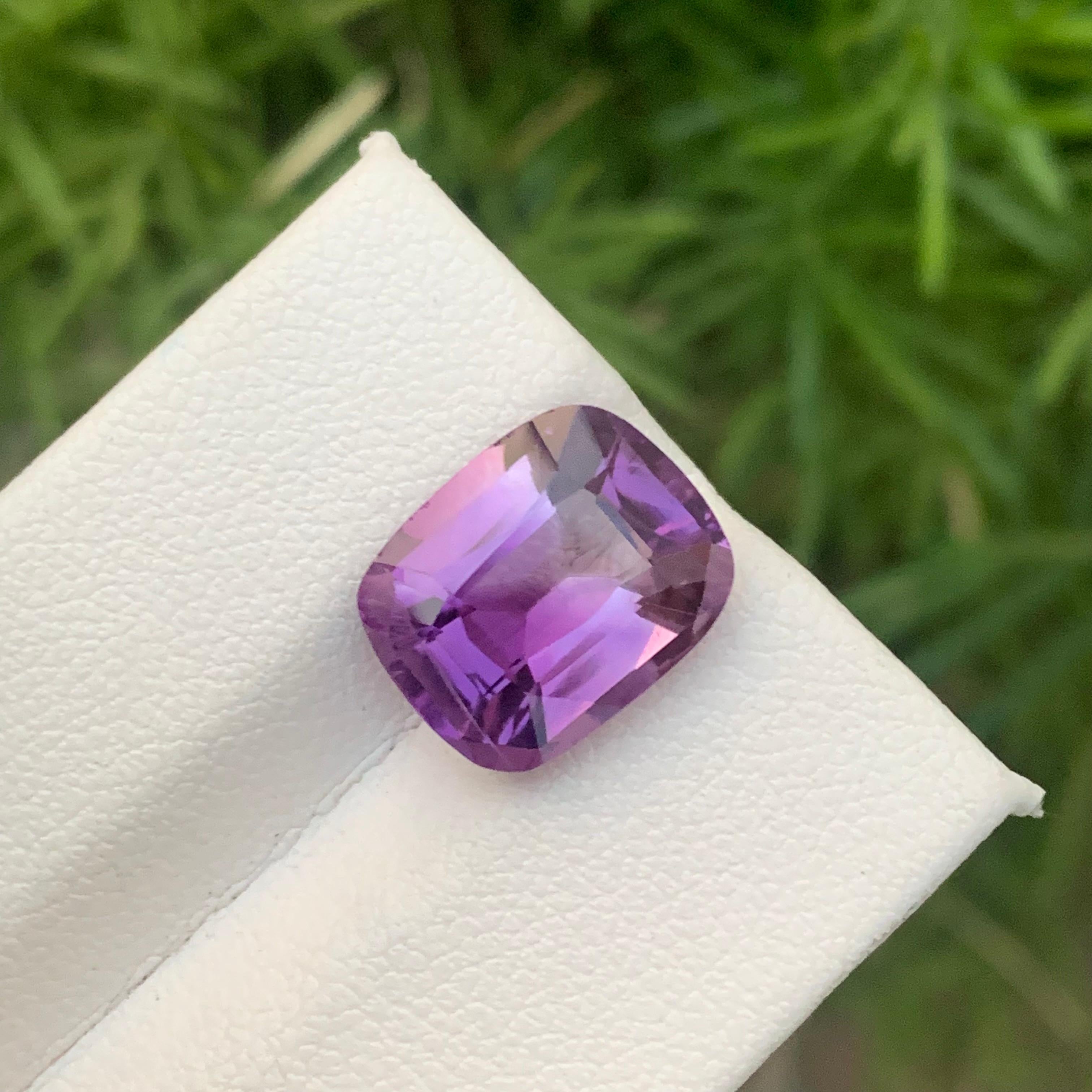 Gorgeous Natural 5.50 Carat Loose Purple Amethyst Cushion Shape From Brazil 2