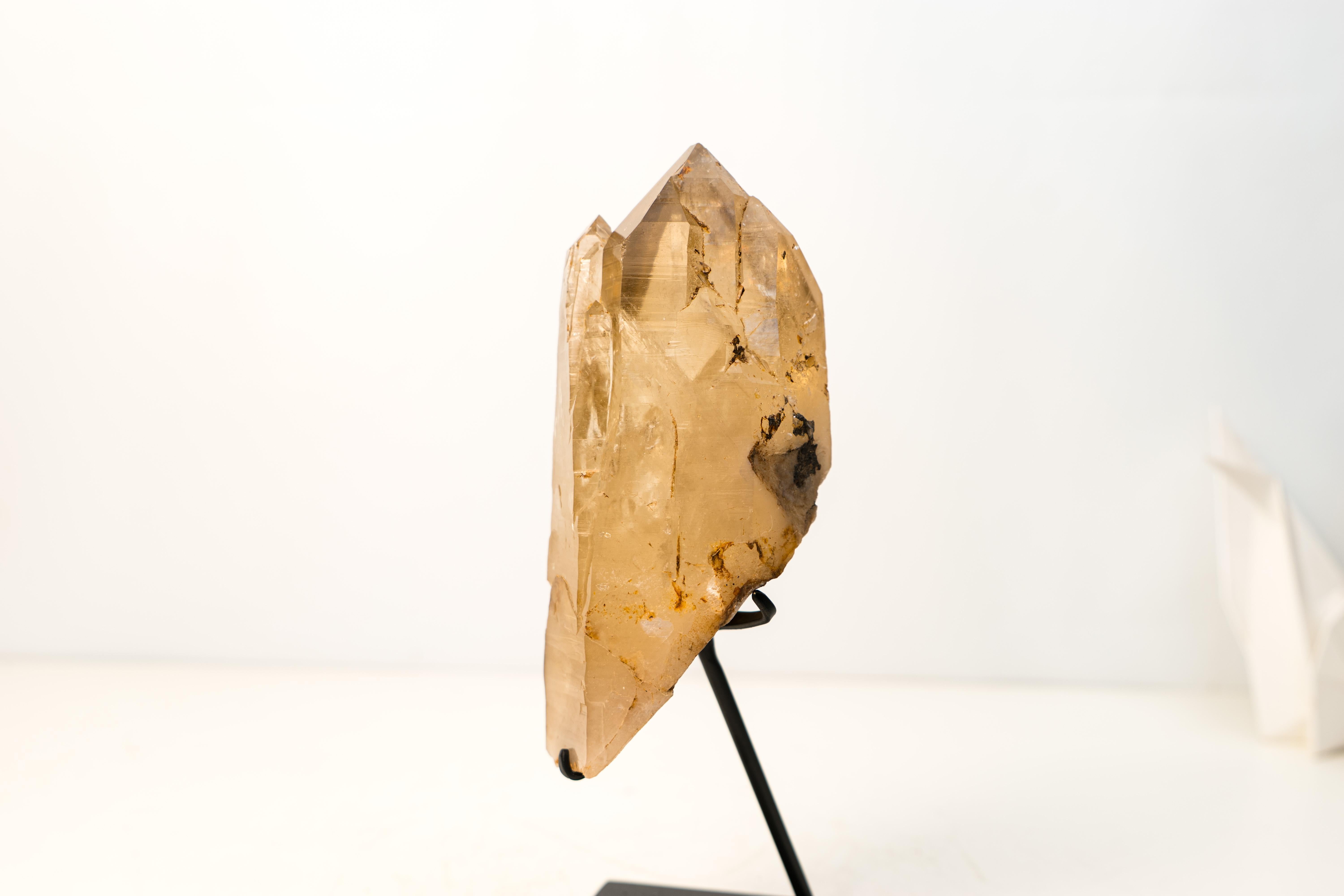 Brazilian Gorgeous Natural Citrine Crystal Quartz with Elestial and Lemurian Lines For Sale