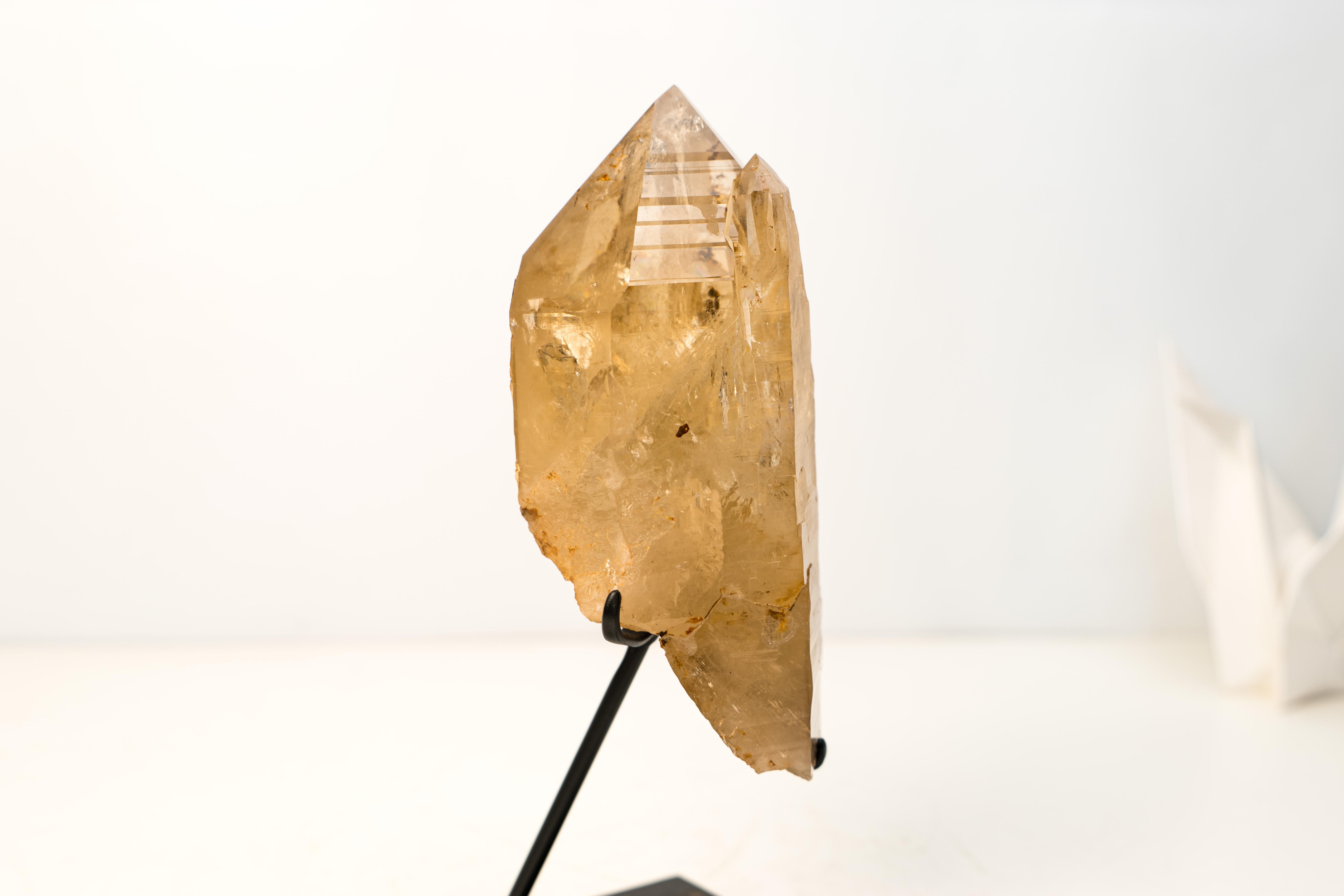 Contemporary Gorgeous Natural Citrine Crystal Quartz with Elestial and Lemurian Lines For Sale