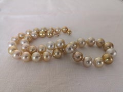 Gorgeous Natural Color South Sea Pearls Necklace with High Luster and Orient