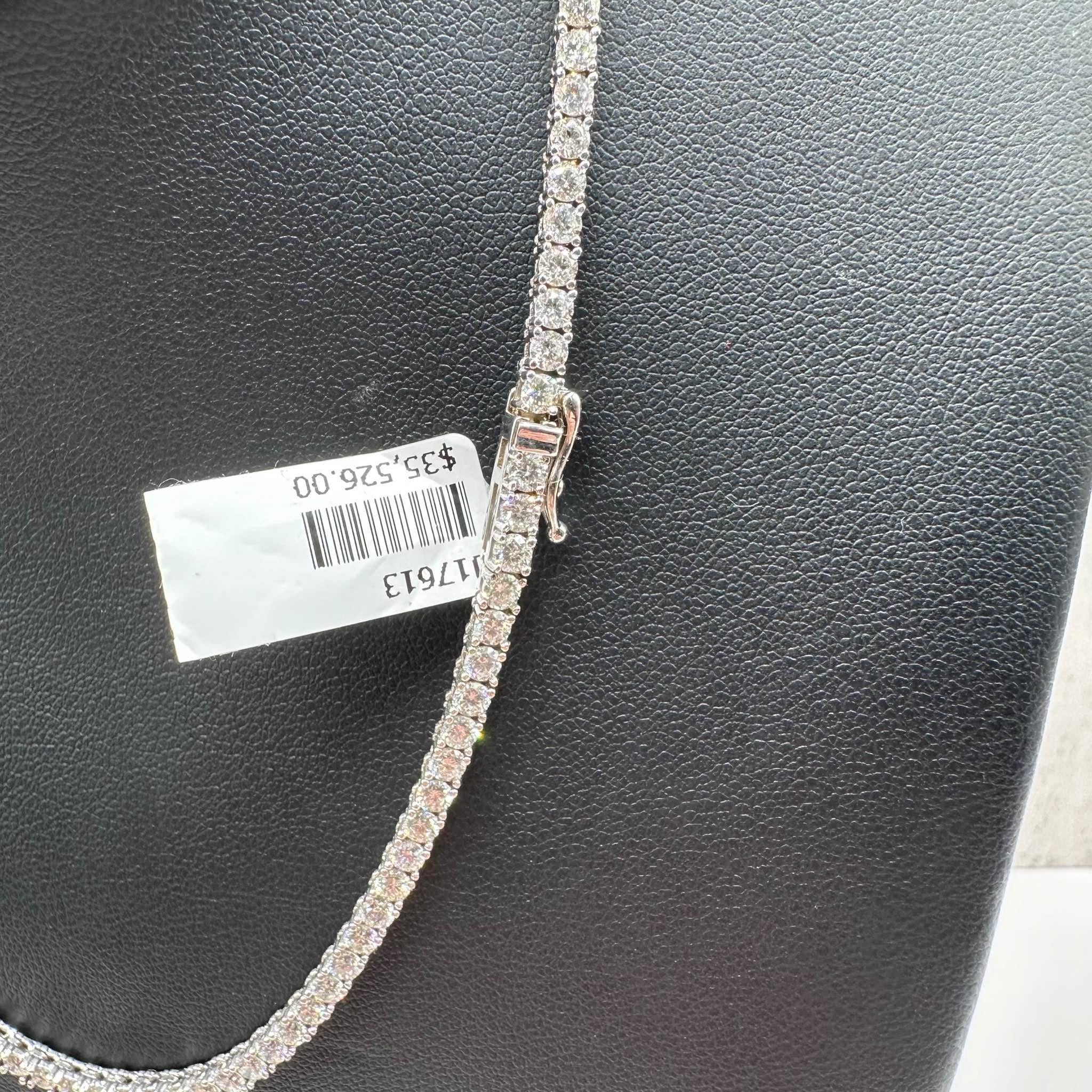 Gorgeous Natural Diamond Tennis Necklace in 14kt White Gold - 9.12ctw Diamonds 1