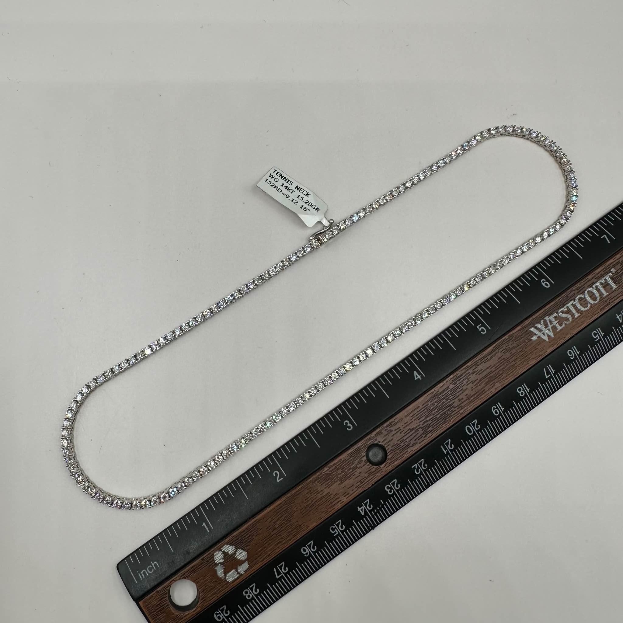 Gorgeous Natural Diamond Tennis Necklace in 14kt White Gold - 9.12ctw Diamonds 3
