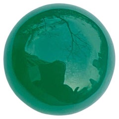 Superbe pierre précieuse d'agate verte naturelle de forme ronde cabochon de 6,75 carats 