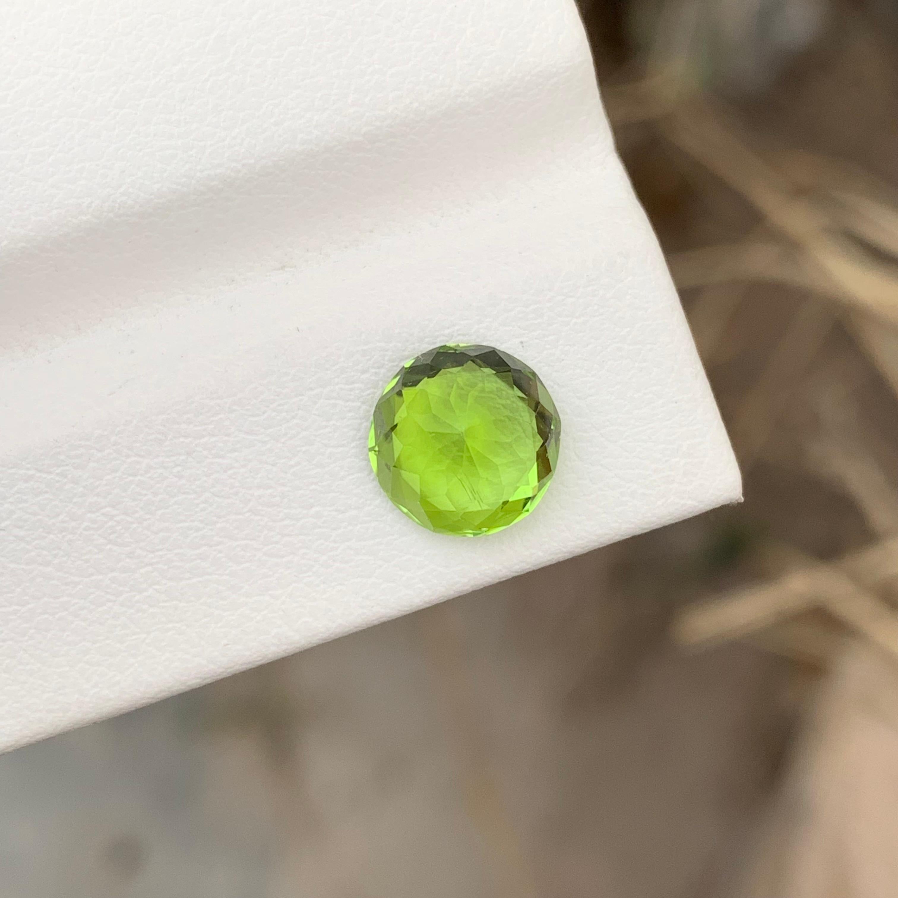 Loose Peridot
Weight: 8.7x8.7x5.8 Mm
Origin: Suppat Valley Pakistan 
Shape: Round
Color: Green
Treatment: Non
Certificate: On Demand 
Peridot, a radiant gemstone with a distinctive green hue, has been cherished for centuries for its unique beauty