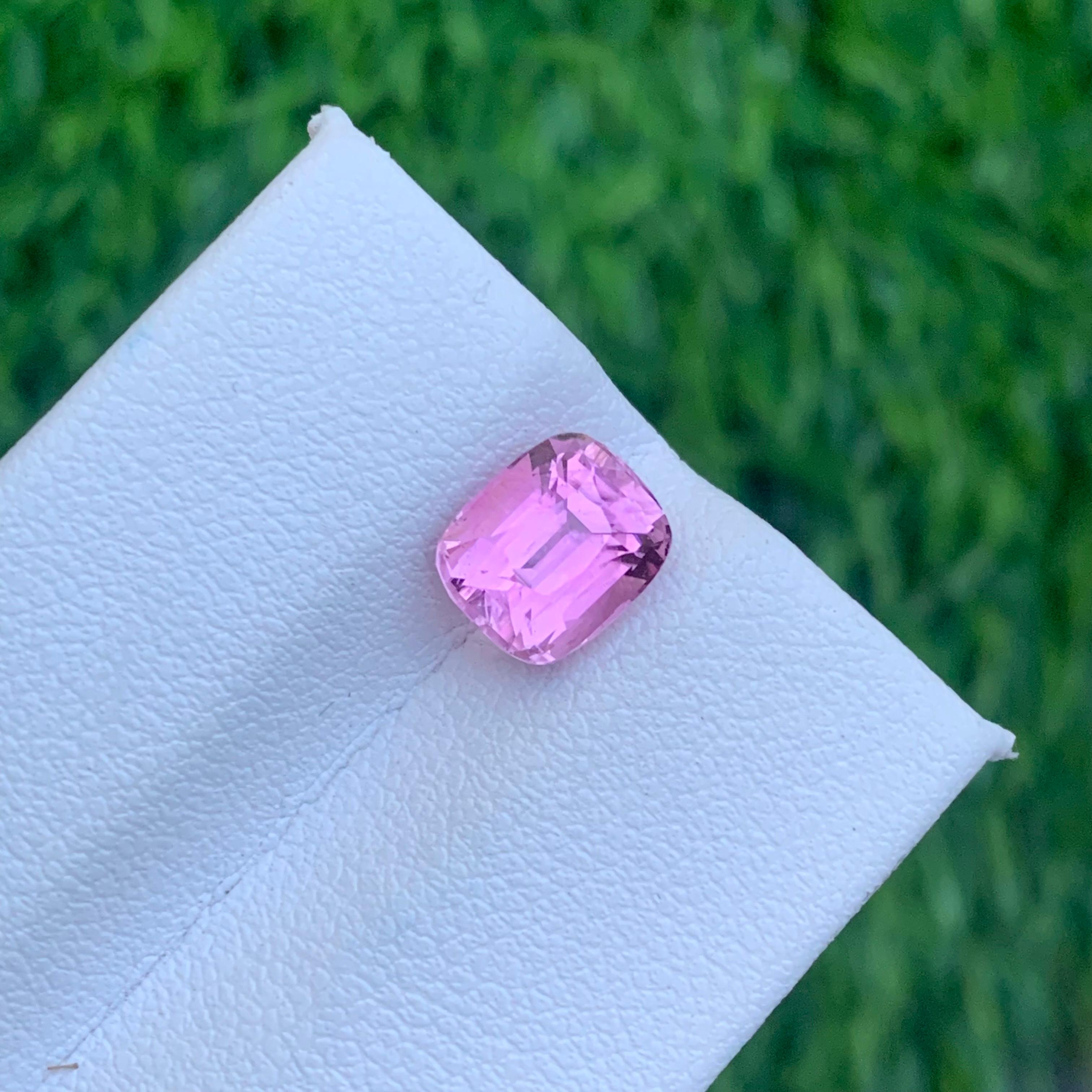 Cushion Cut Gorgeous Natural Loose 2.15 Carat Soft Pink Tourmaline from Afghanistan For Sale