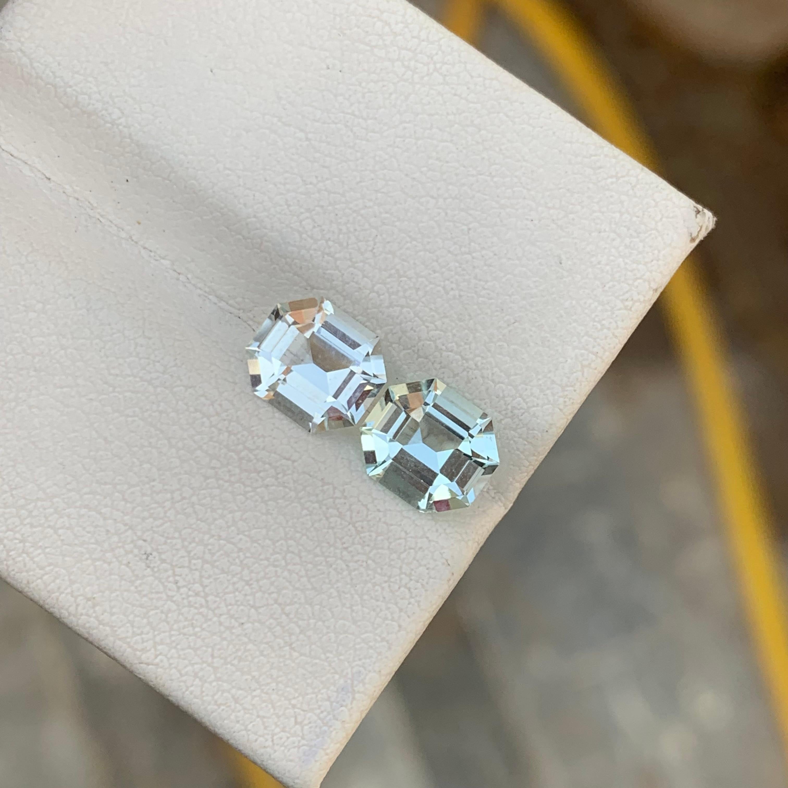Gorgeous Natural Loose Aquamarine Pair For Earrings Jewelry 3.05 Carats  4
