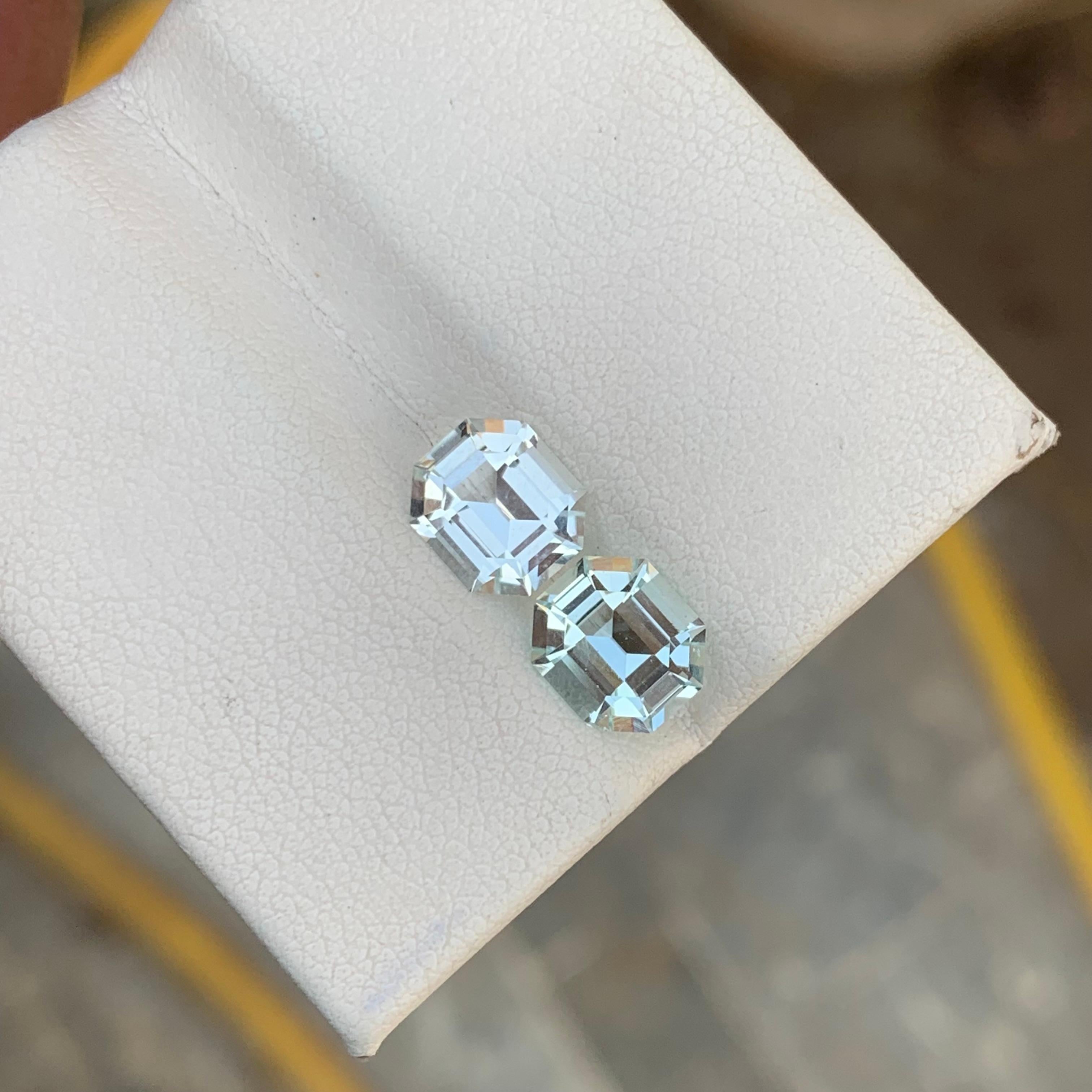 Gorgeous Natural Loose Aquamarine Pair For Earrings Jewelry 3.05 Carats  9