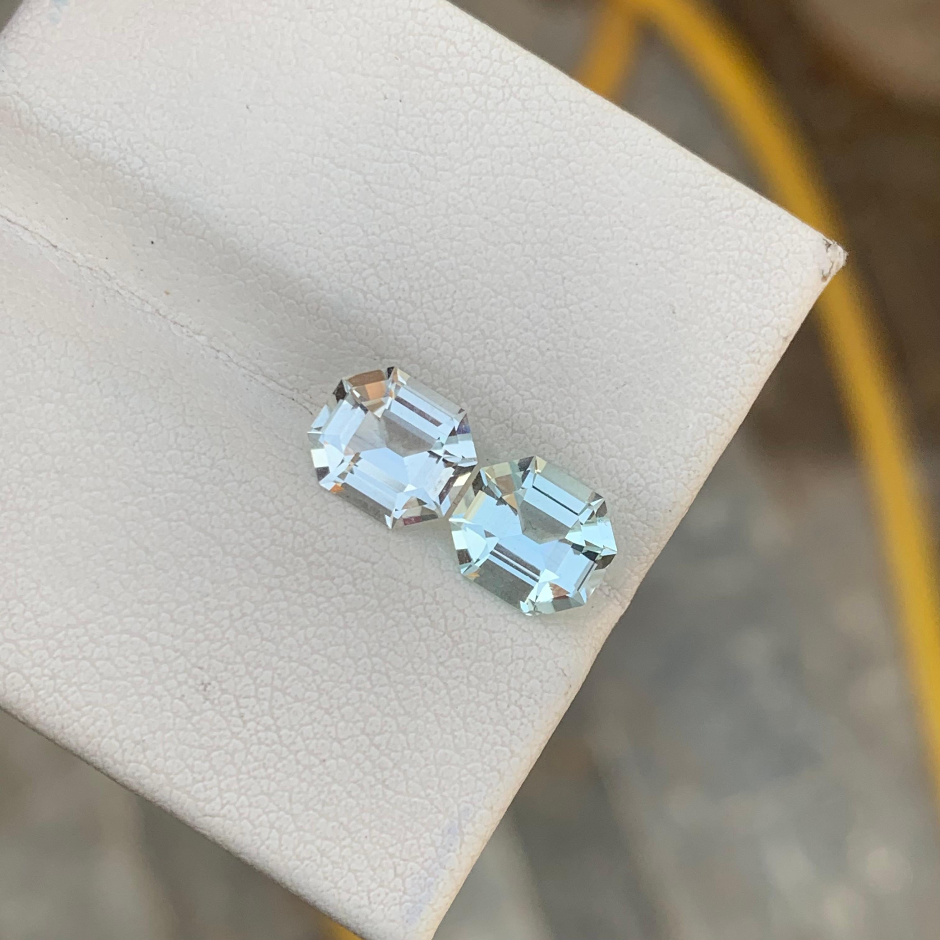 Gorgeous Natural Loose Aquamarine Pair For Earrings Jewelry 3.05 Carats  3