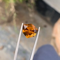 Gorgeous Natural Loose Citrine Ring Gemstone 3.55 Carat Fancy Hexagon Cut Gem