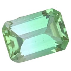 Antique Gorgeous Natural Loose Mint Green Tourmaline Emerald Cut Ring Gemstone 2.0 Carat