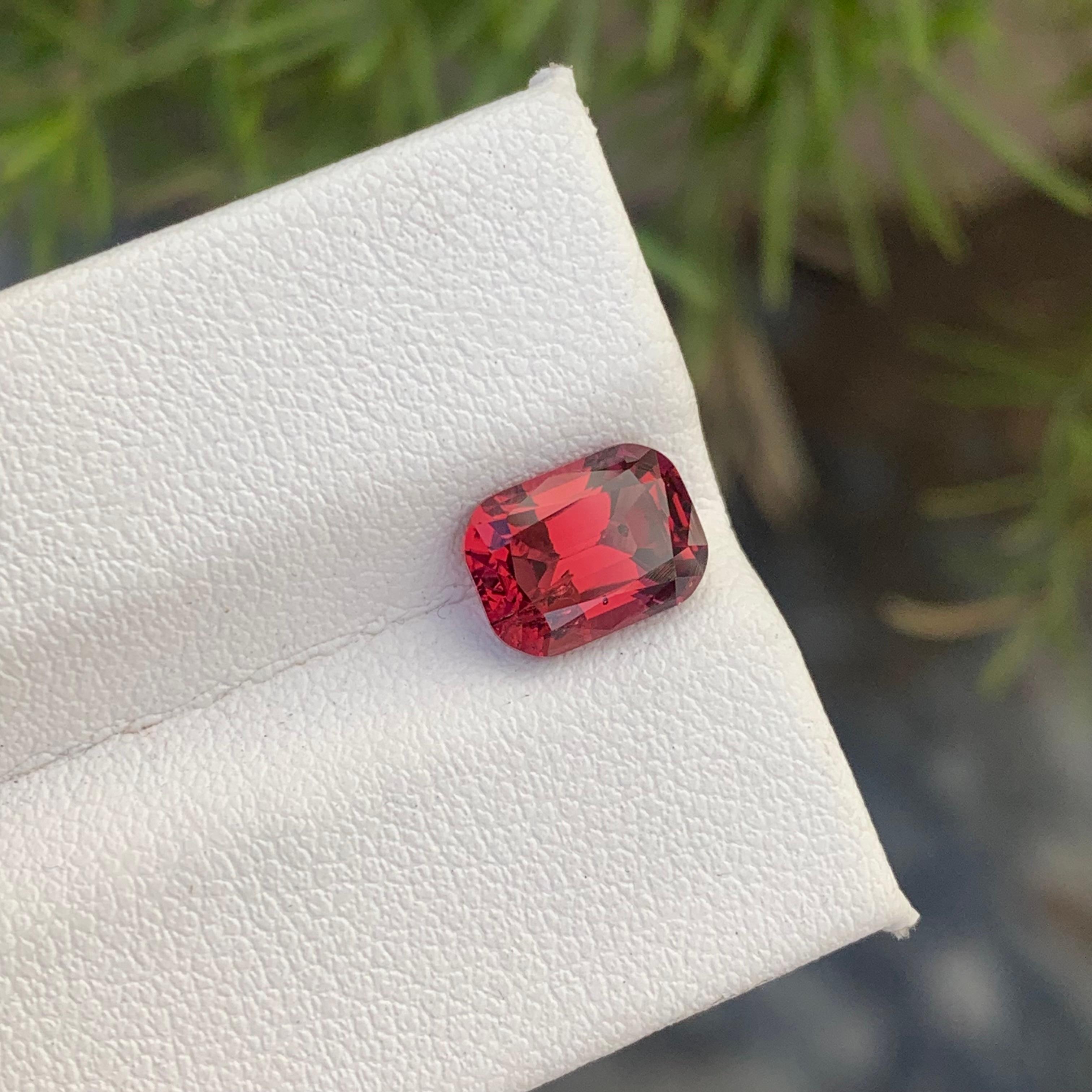 Cushion Cut Gorgeous Natural Loose Red Rhodolite Garnet Gemstone 2.45 Carat with SI Clarity For Sale