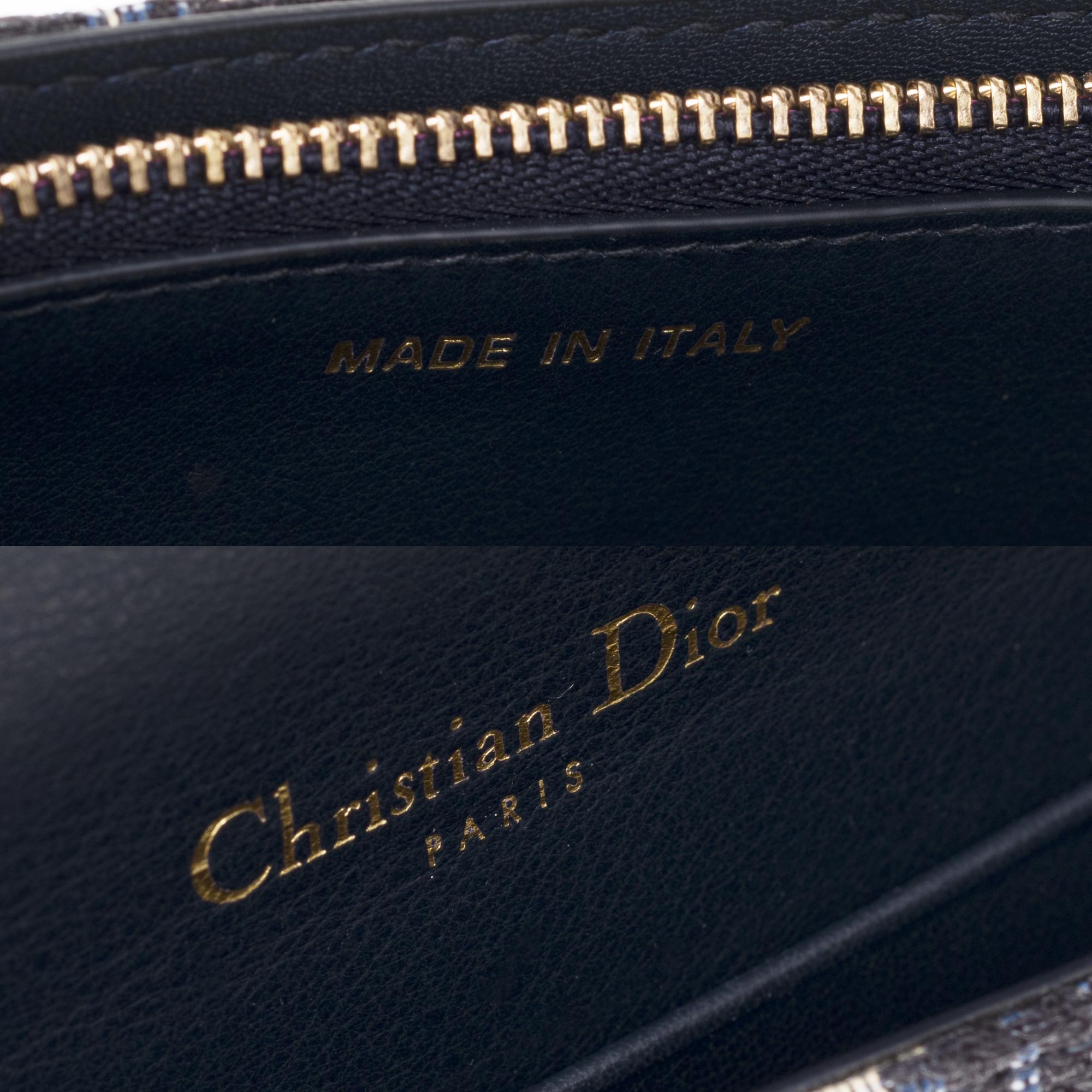 Women's Gorgeous NEW Christian Dior Saddle belt bag in blue jacquard fabric and GHW
