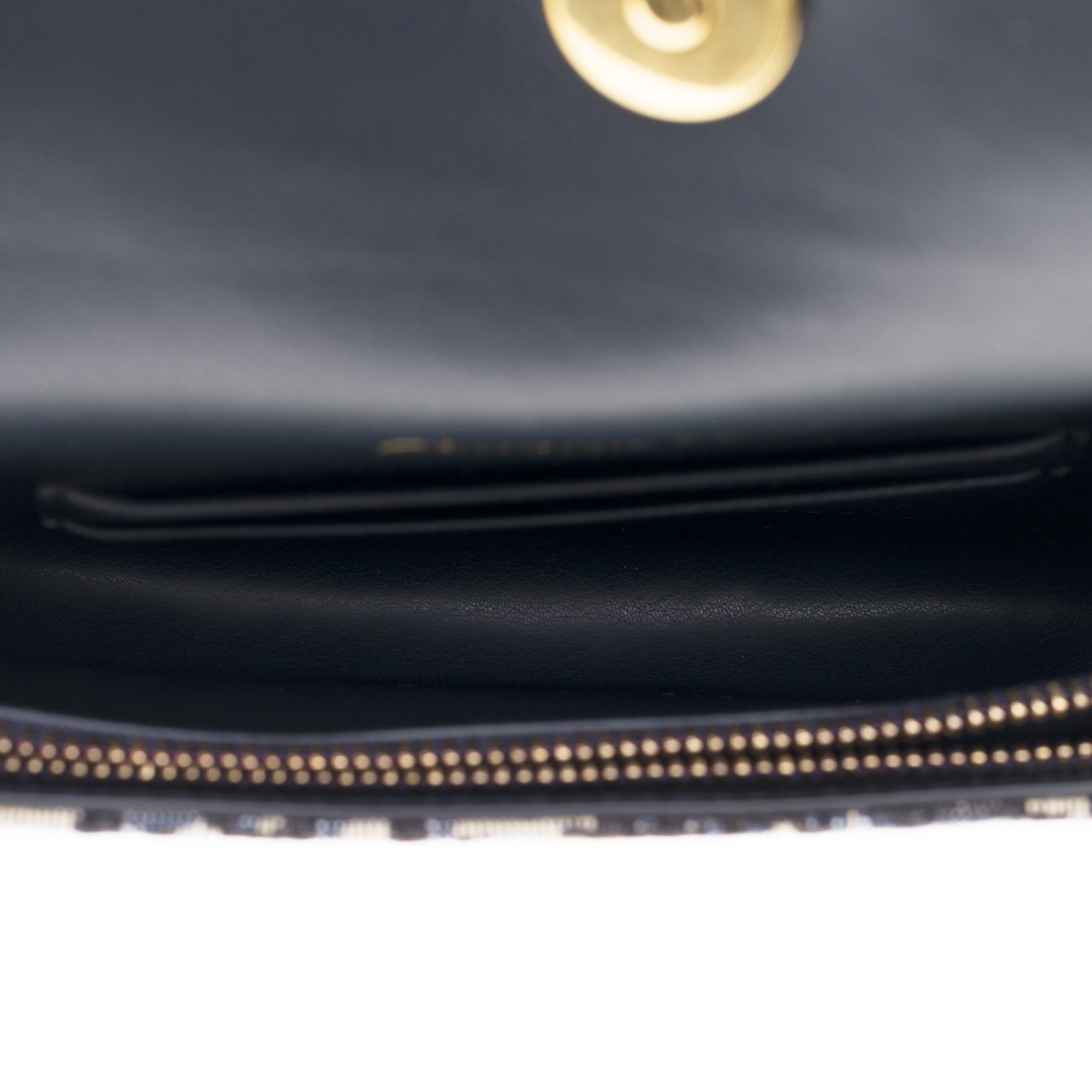 Gorgeous NEW Christian Dior Saddle belt bag in blue jacquard fabric and GHW 1