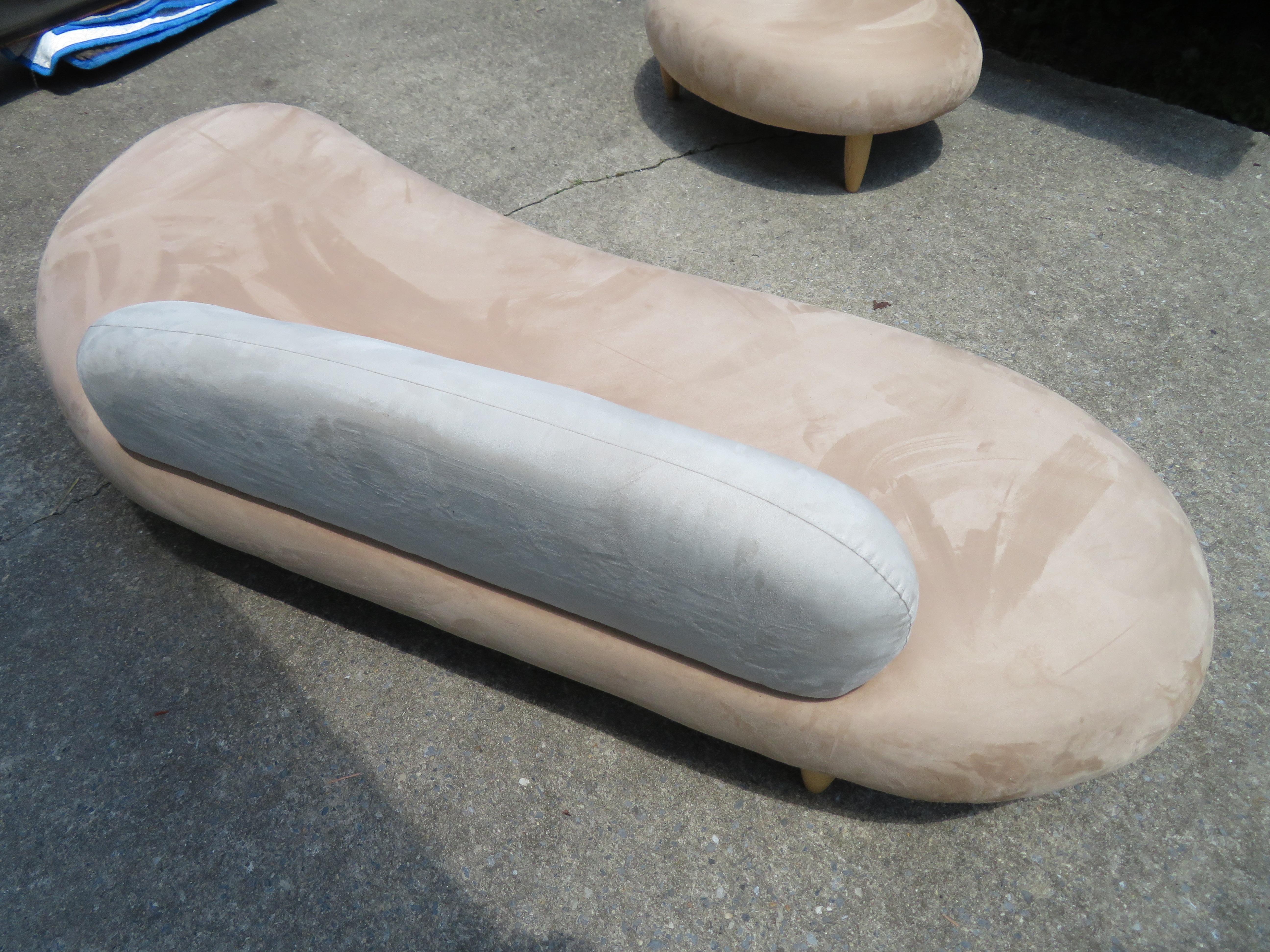Gorgeous Noguchi Style Sculptural Free-Form Cloud Sofa and Ottoman 6