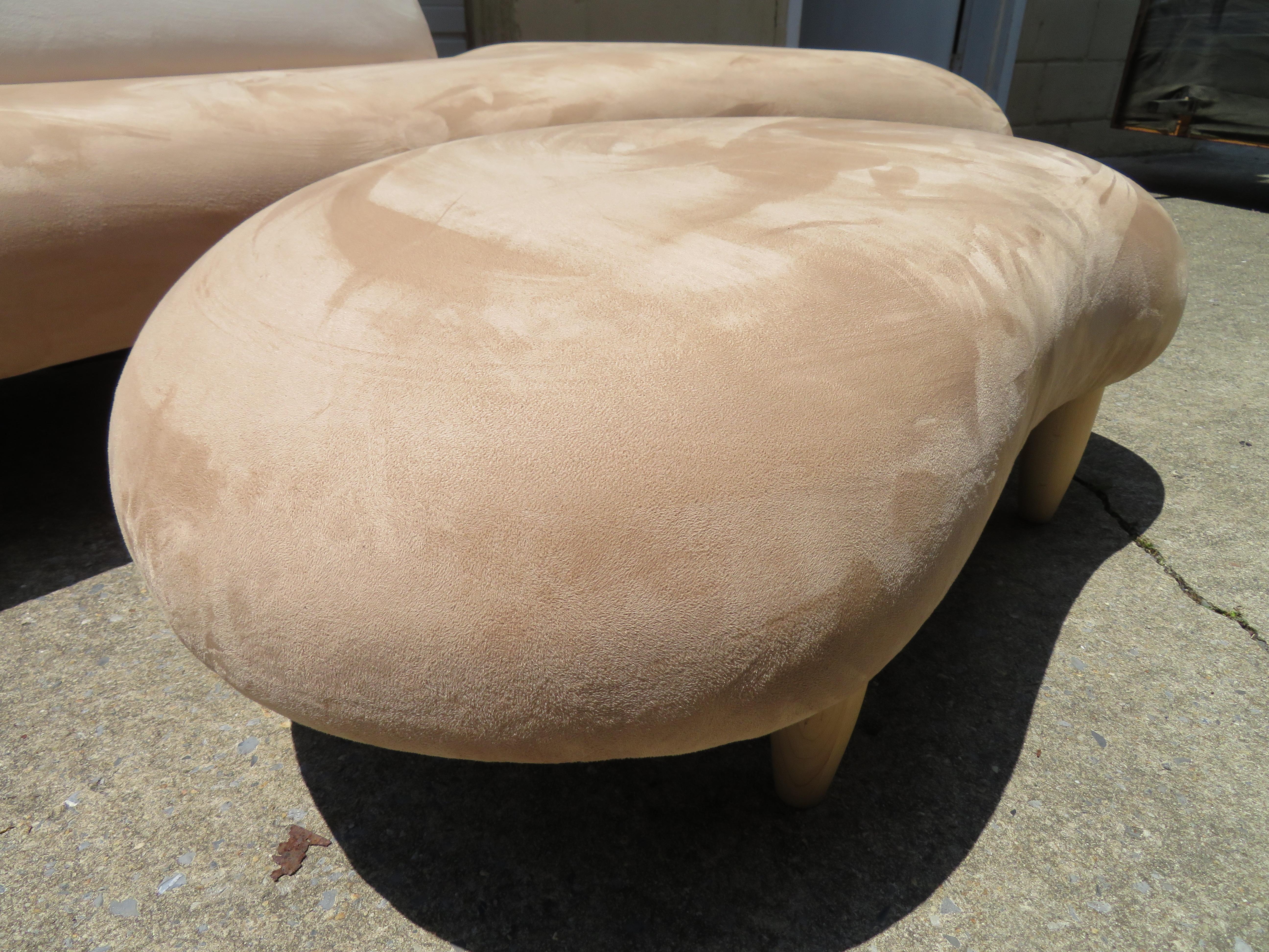 American Gorgeous Noguchi Style Sculptural Free-Form Cloud Sofa and Ottoman