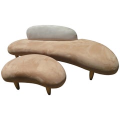 Vintage Gorgeous Noguchi Style Sculptural Free-Form Cloud Sofa and Ottoman