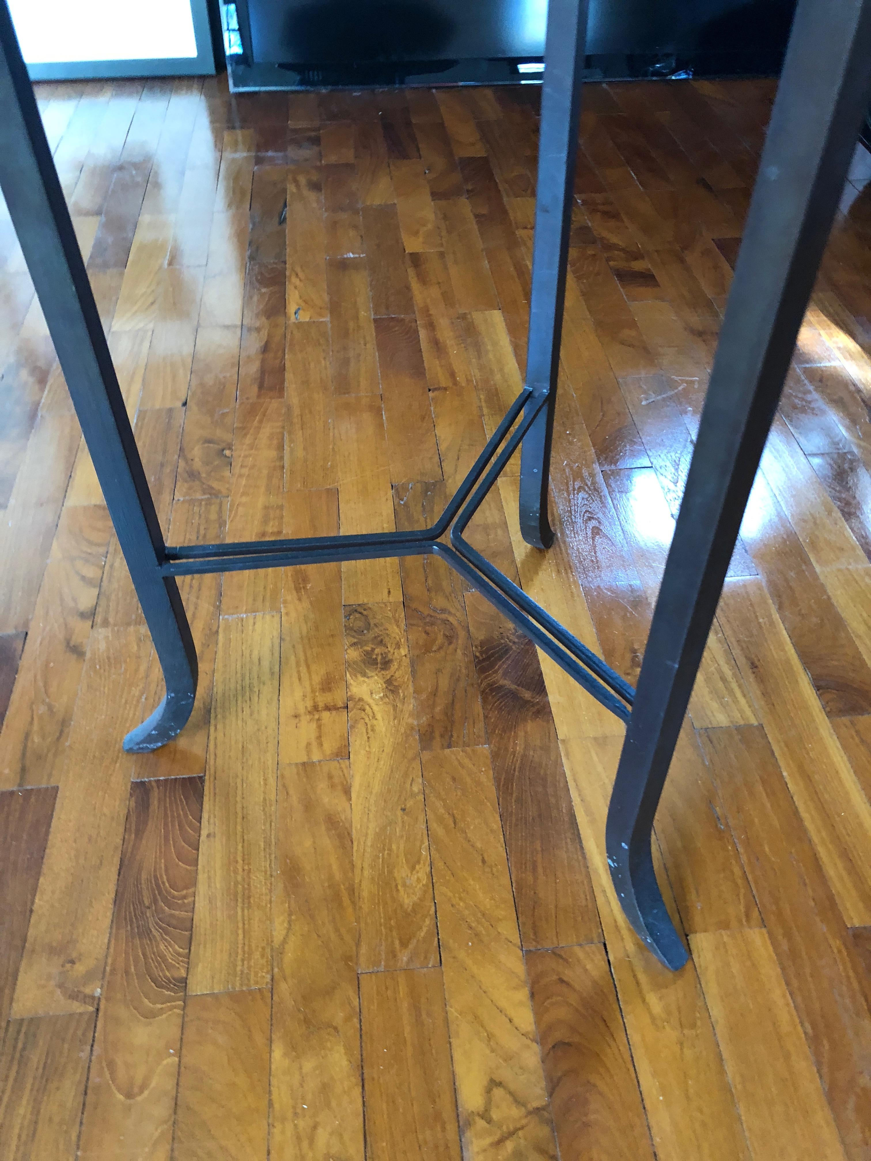 Mid-20th Century Gorgeous Octagonal Painted Side Table with Iron Base and Bird Motif