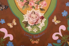 Gorgeous Original Mixed Media Painting with Flowers and Butterflies
