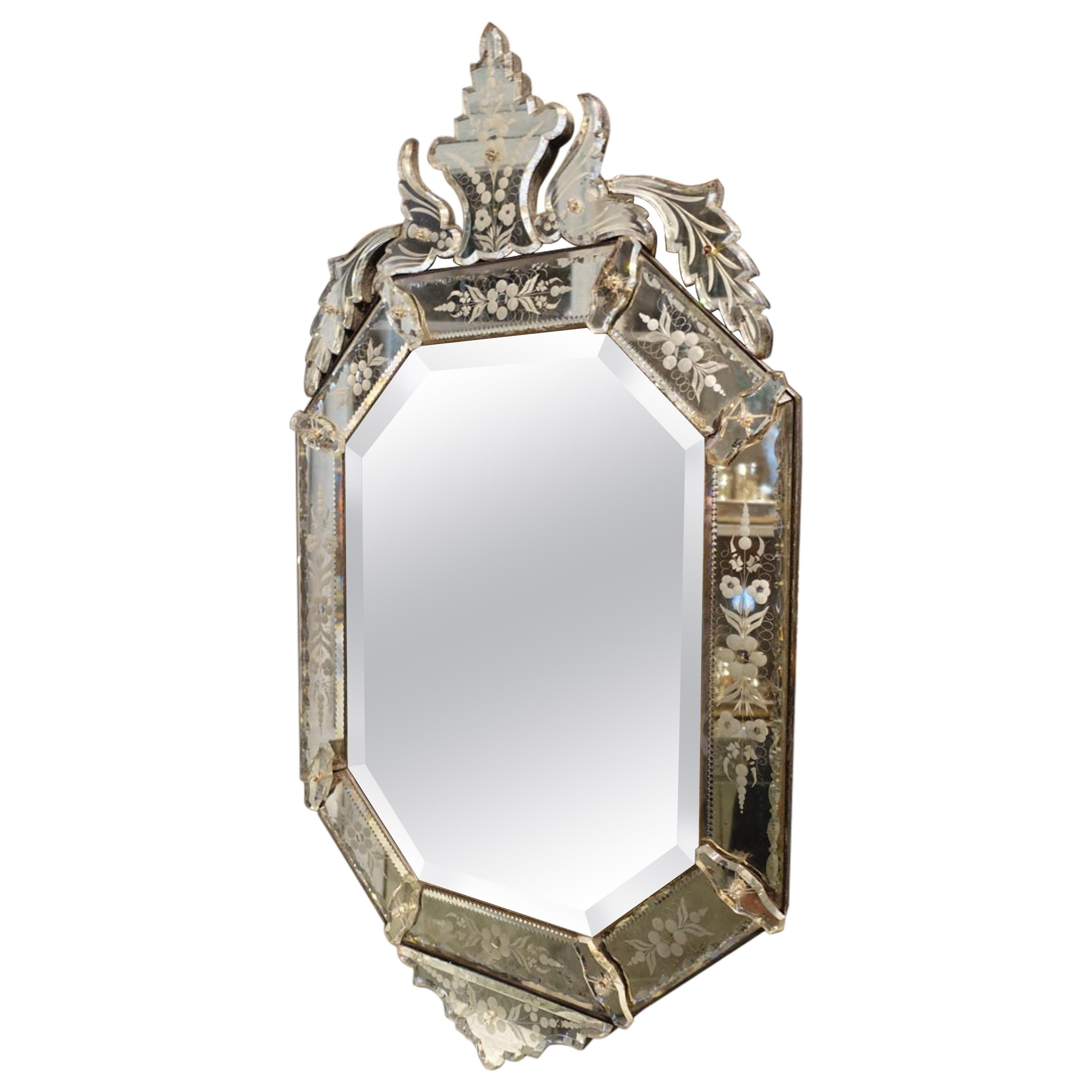 Gorgeous Ornate Topped Venetian Mirror