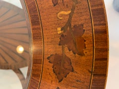 Gorgeous Oval Mixed Inlaid Wood & Glass Coffee Table