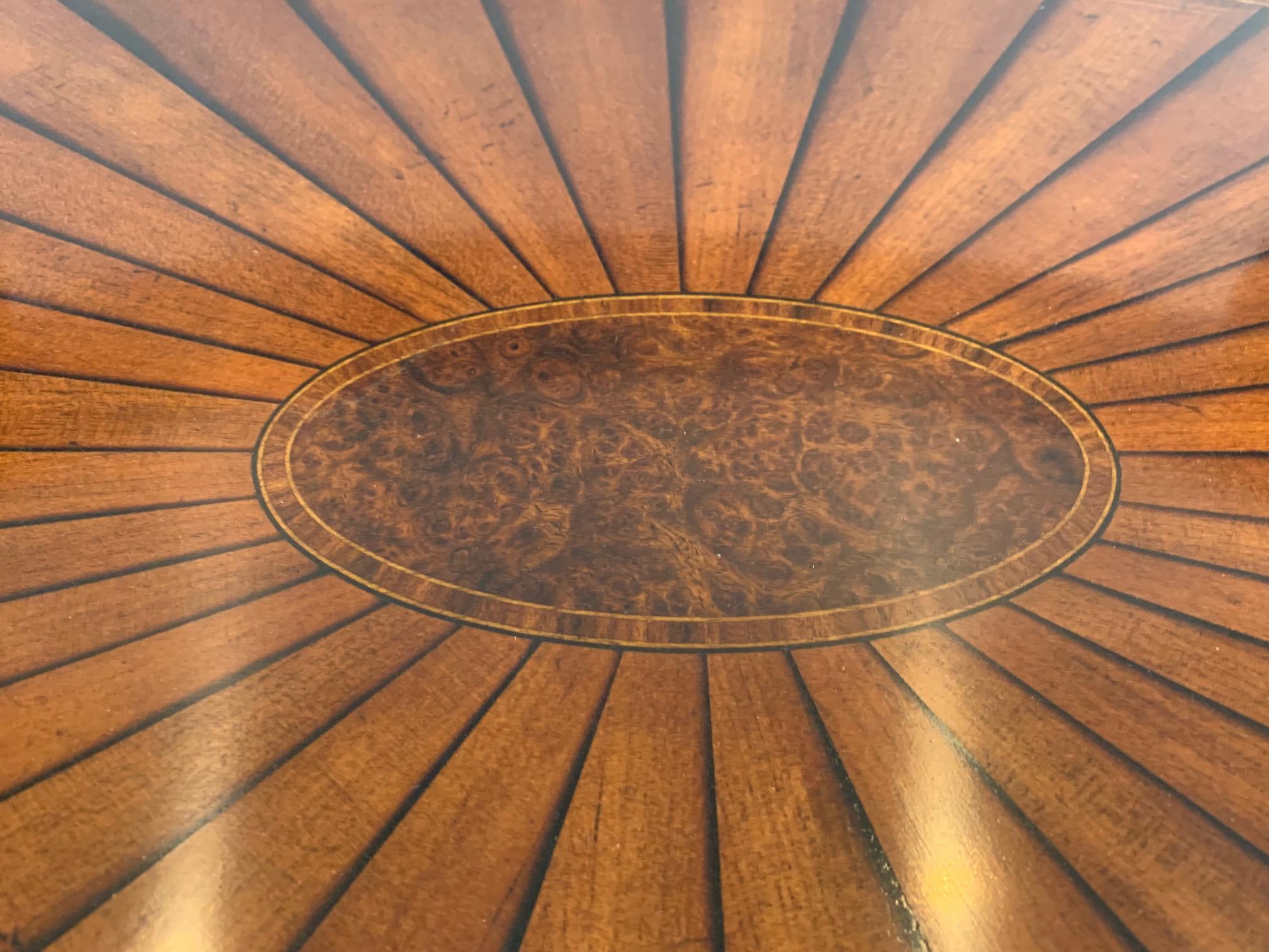 Philippine Gorgeous Oval Mixed Inlaid Wood & Glass Coffee Table