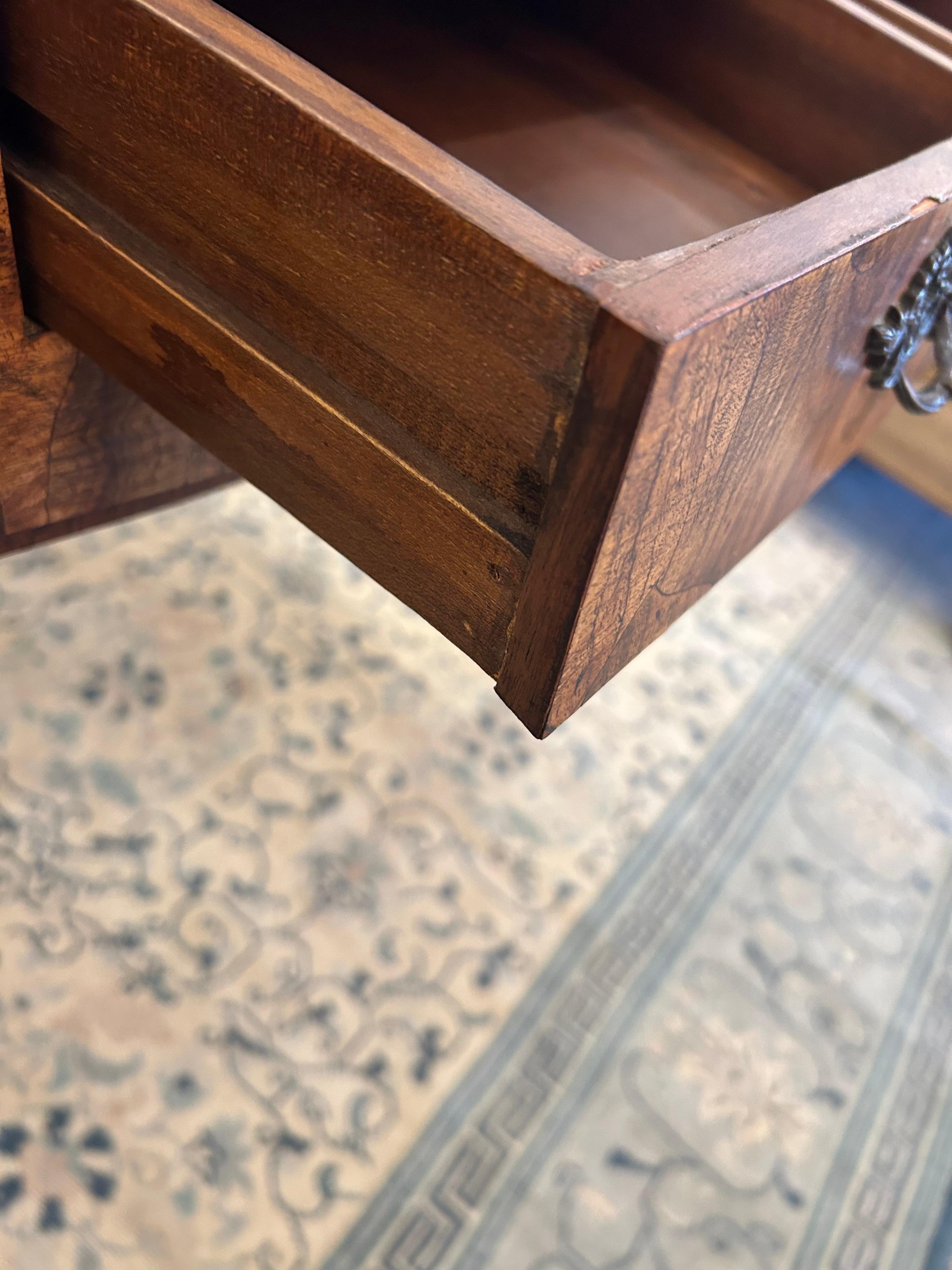 Gorgeous Oyster Wood Writing Desk with Cabriole Legs For Sale 3