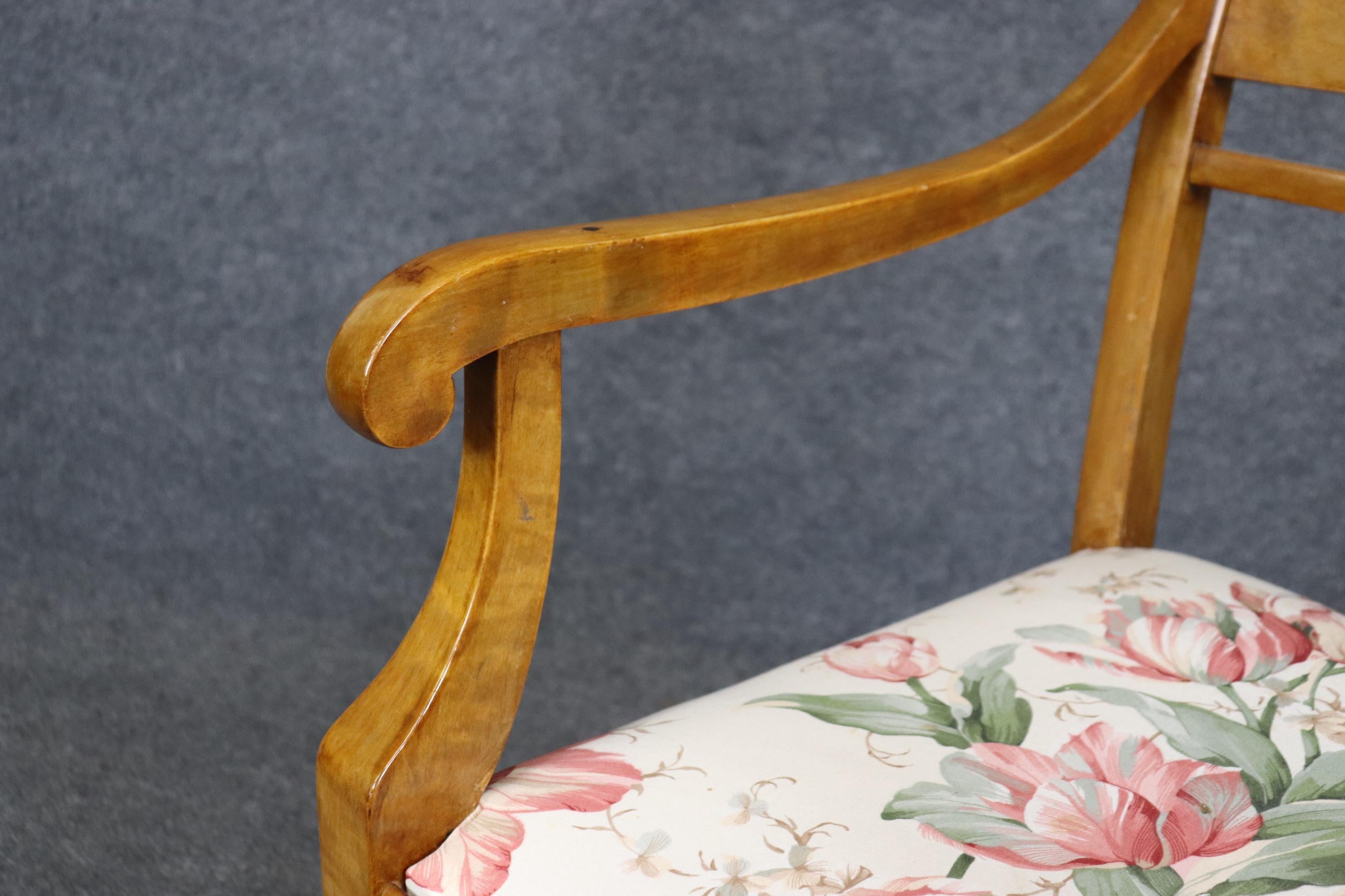 Gorgeous Pair Biedermeier Style Ebonized Birch Armchairs  For Sale 4