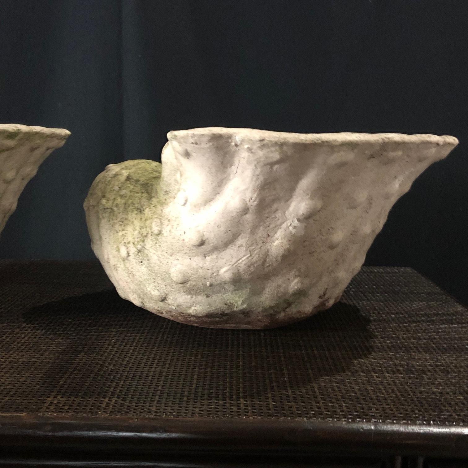 Mid-20th Century Gorgeous Pair of 1930s Sea Shell Garden Planters