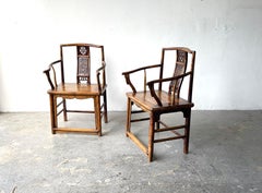 Gorgeous Pair of 19th, '1800's' Century Chinese Hardwood Arm Chairs
