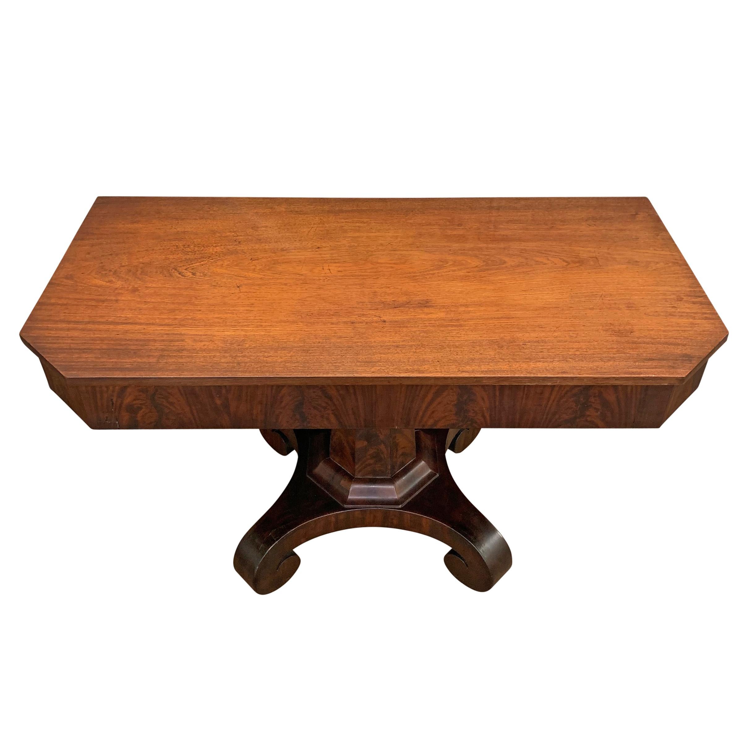 Mahogany Gorgeous Pair of American Empire Console Tables