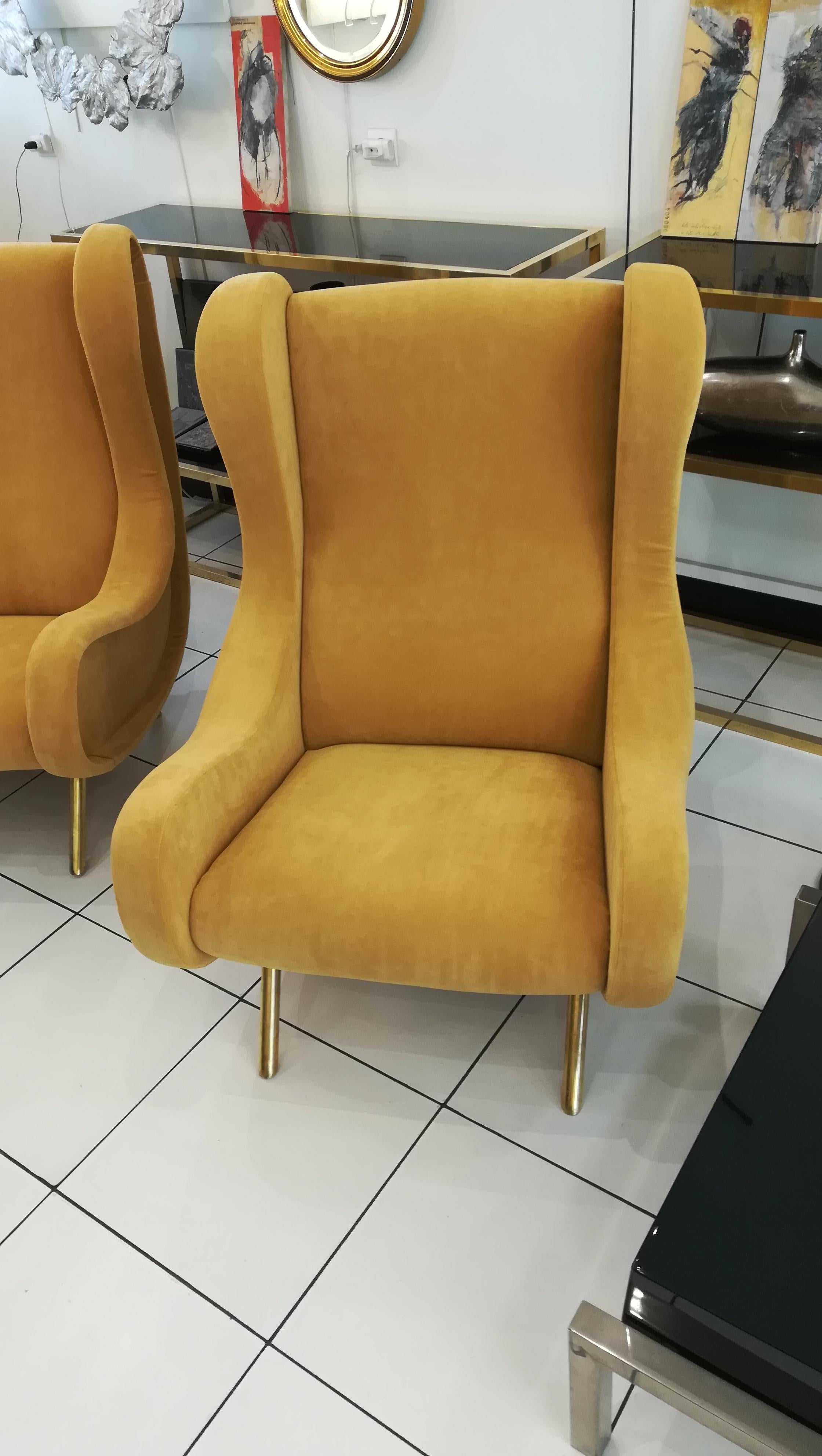 Italian Gorgeous Pair of Armchairs in the Style of Marco Zanuso, circa 1960