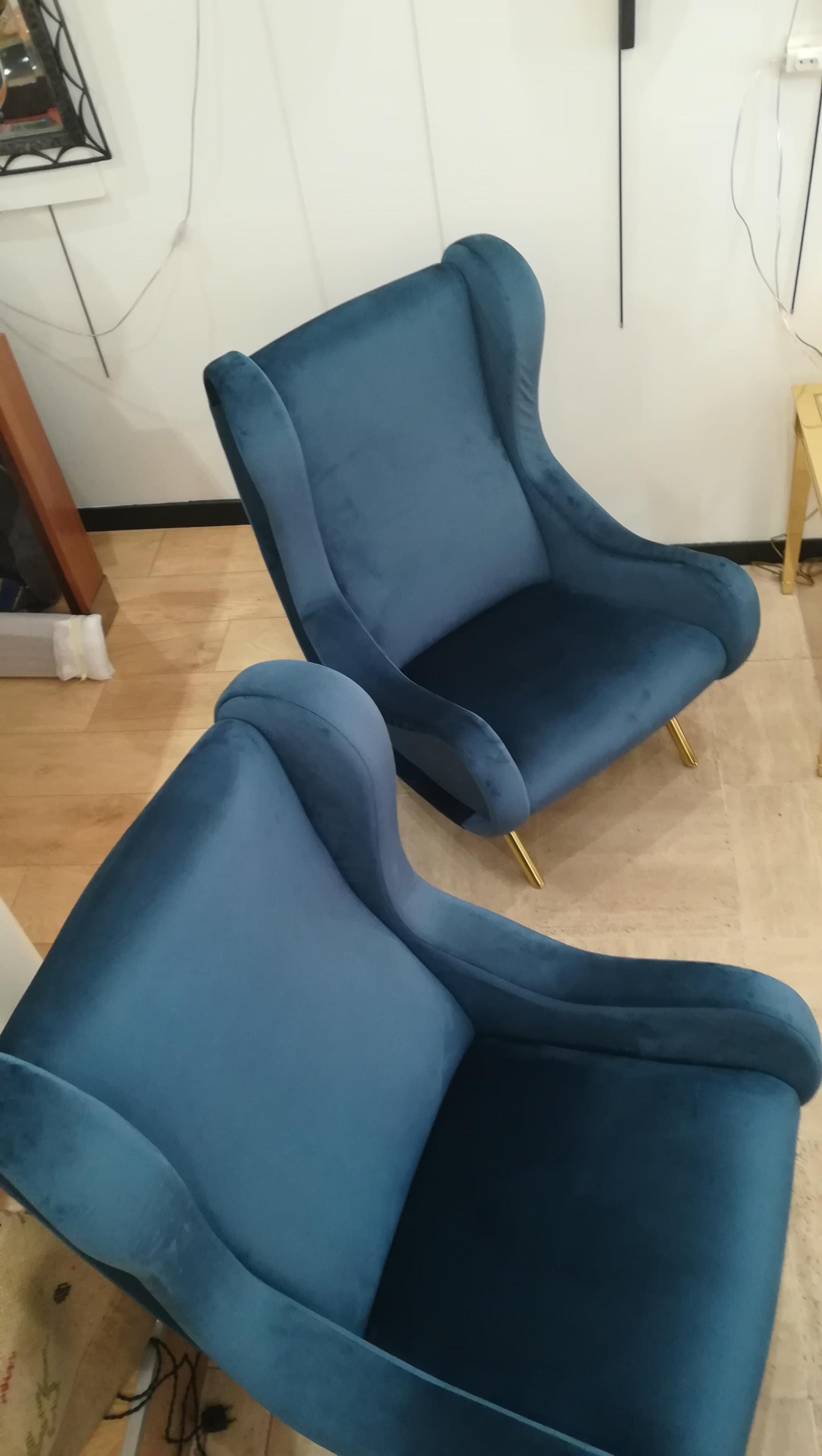 Gorgeous Pair of Armchairs in the Style of Marco Zanuso, circa 1960 In Excellent Condition In Saint-Ouen, FR