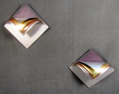 Precioso par de obras de arte murales de Curtis Jere