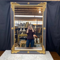 Gorgeous Pair of Empire Style Black & Gold Wall Mirrors