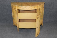 Gorgeous Pair of Faux Marble Paint Decorated Louis XVI Style French Commodes