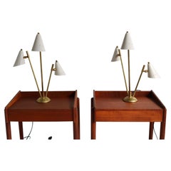Gorgeous Pair of Italian Design Table Lamps in Minimalist Stilnovo Style Brass