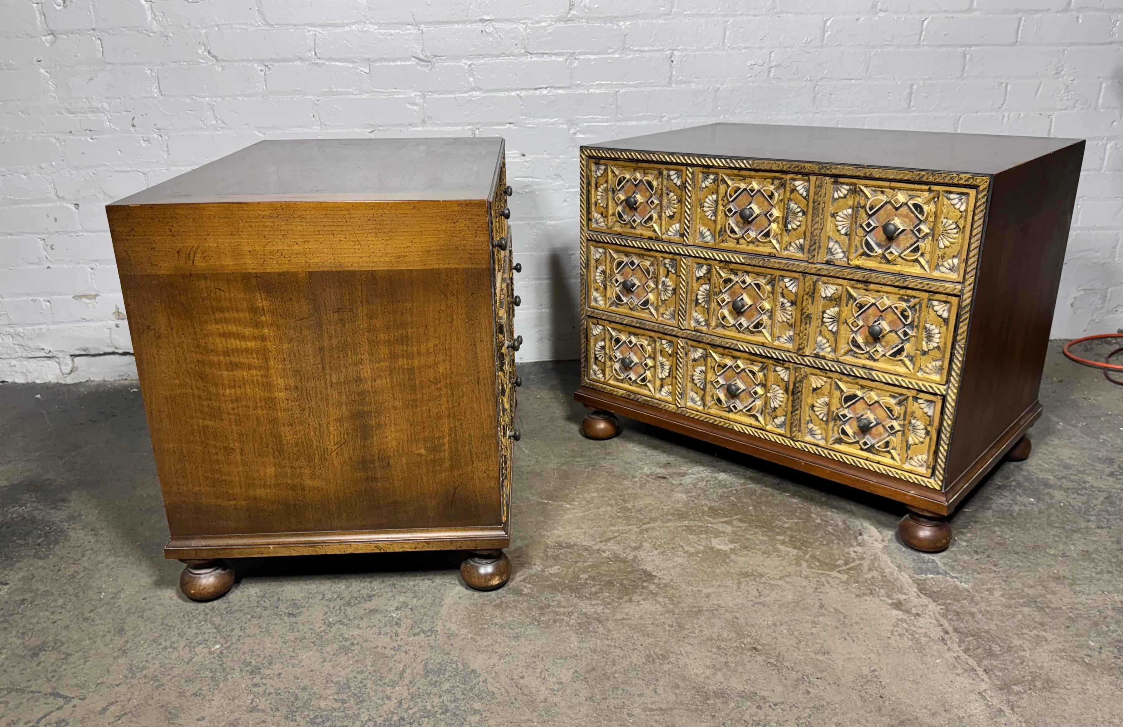 Mid-20th Century Gorgeous Pair of Mediterranean Treasure Chests by John Widdicomb, circa 1965 For Sale