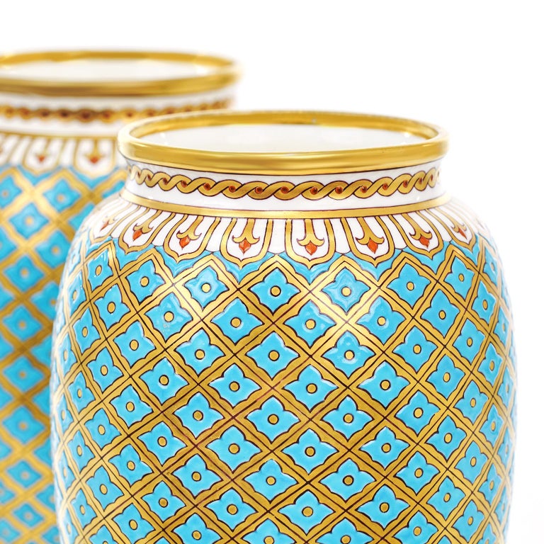 Pair of Minton Vases, circa 1880s, England For Sale at 1stdibs