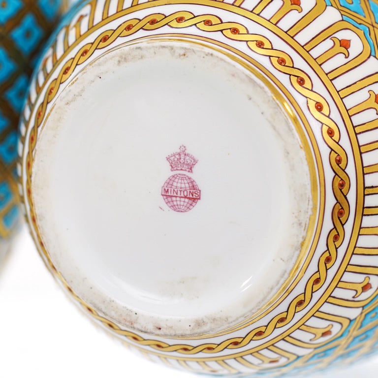 Pair of Minton Vases, circa 1880s, England For Sale at 1stdibs