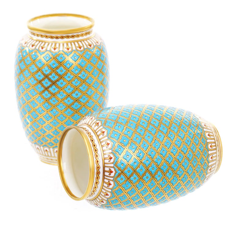 Pair of Minton Vases, circa 1880s, England For Sale at 1stdibs